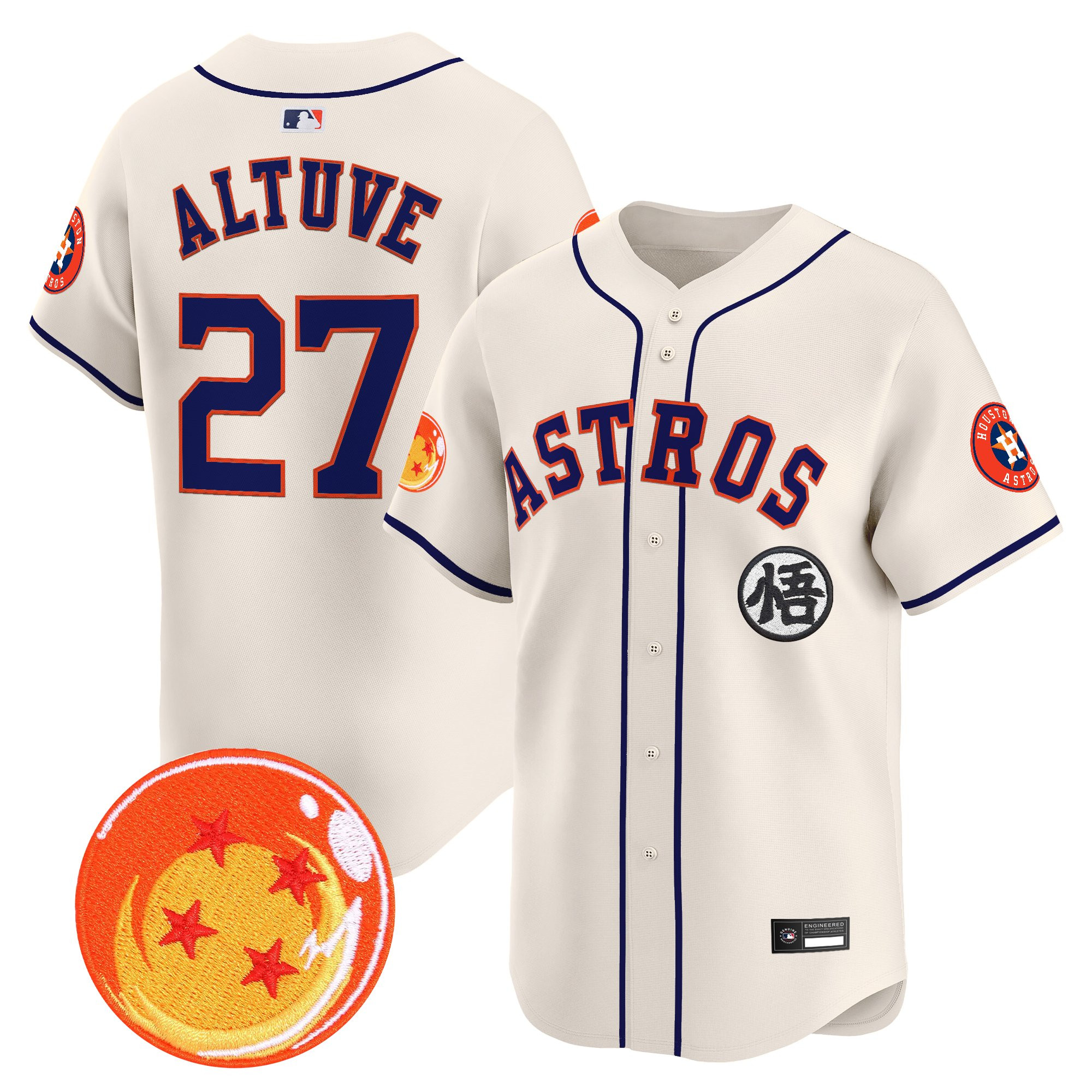 Men's Houston Astros x Dragon Ball Vapor Premier Limited Jersey - All Stitched - Image 49