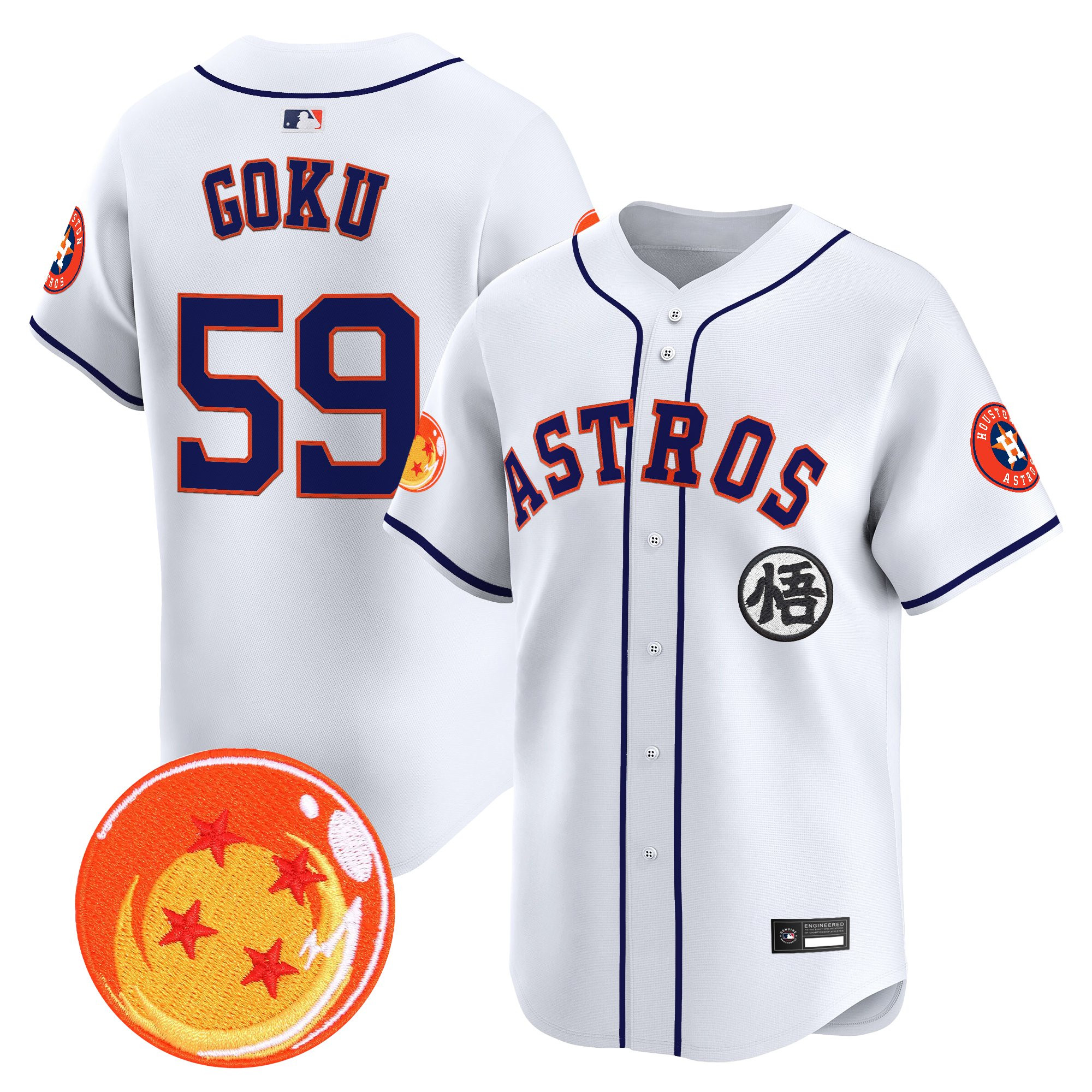 Men's Houston Astros x Dragon Ball Vapor Premier Limited Jersey - All Stitched - Image 23