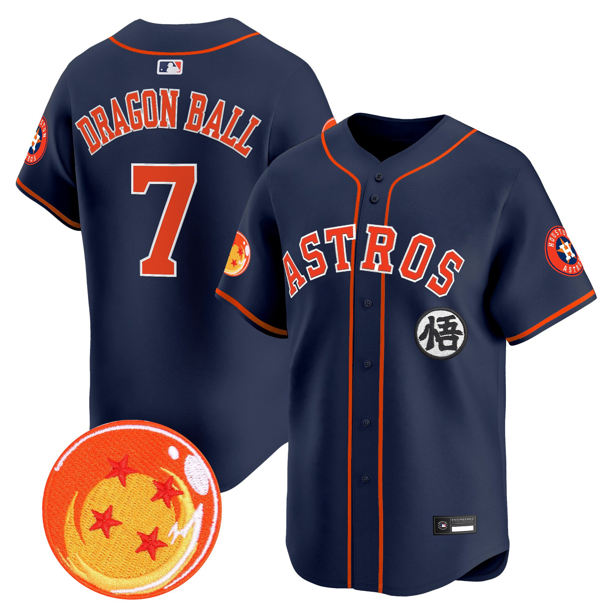 Men's Houston Astros x Dragon Ball Vapor Premier Limited Jersey - All Stitched - Image 35