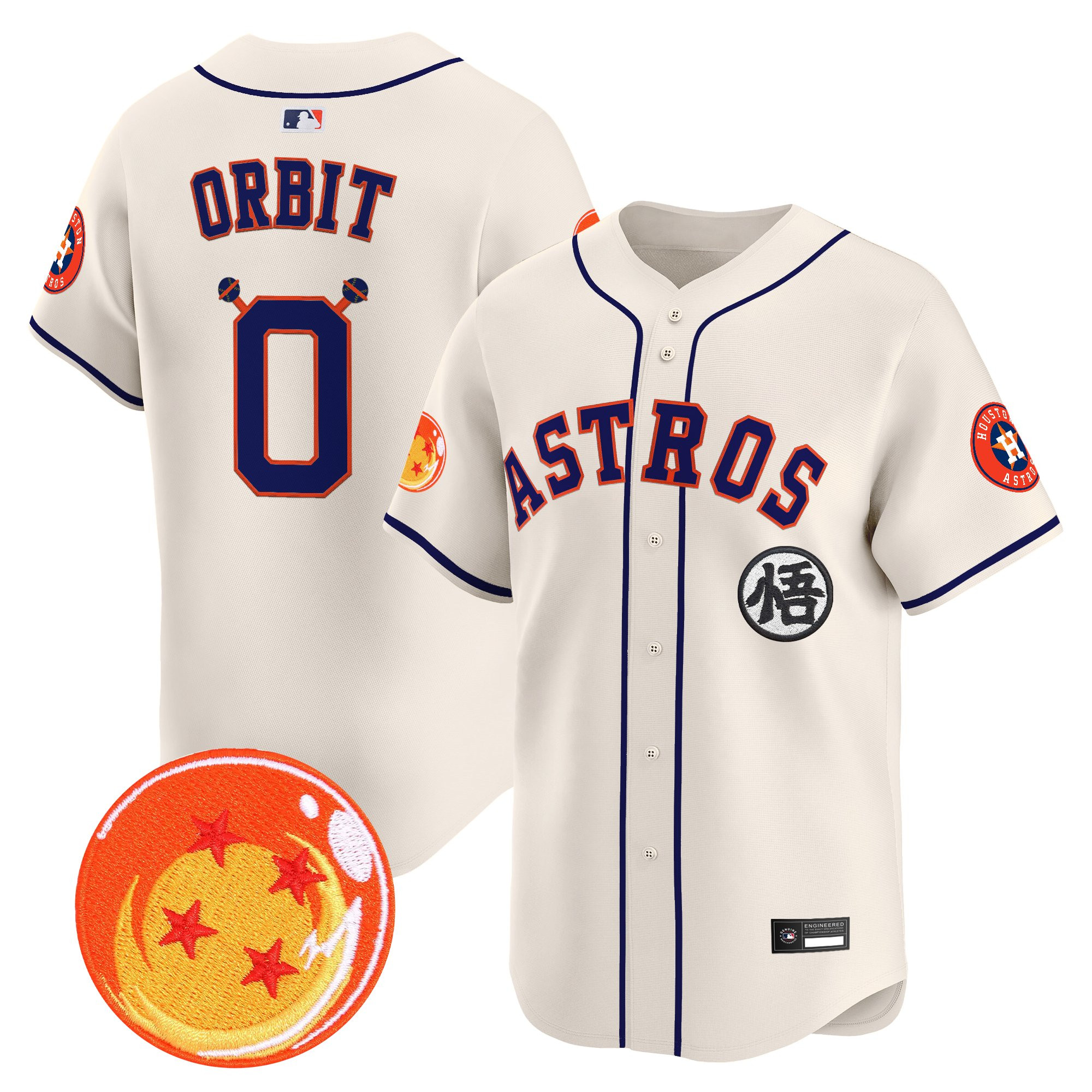Men's Houston Astros x Dragon Ball Vapor Premier Limited Jersey - All Stitched - Image 52