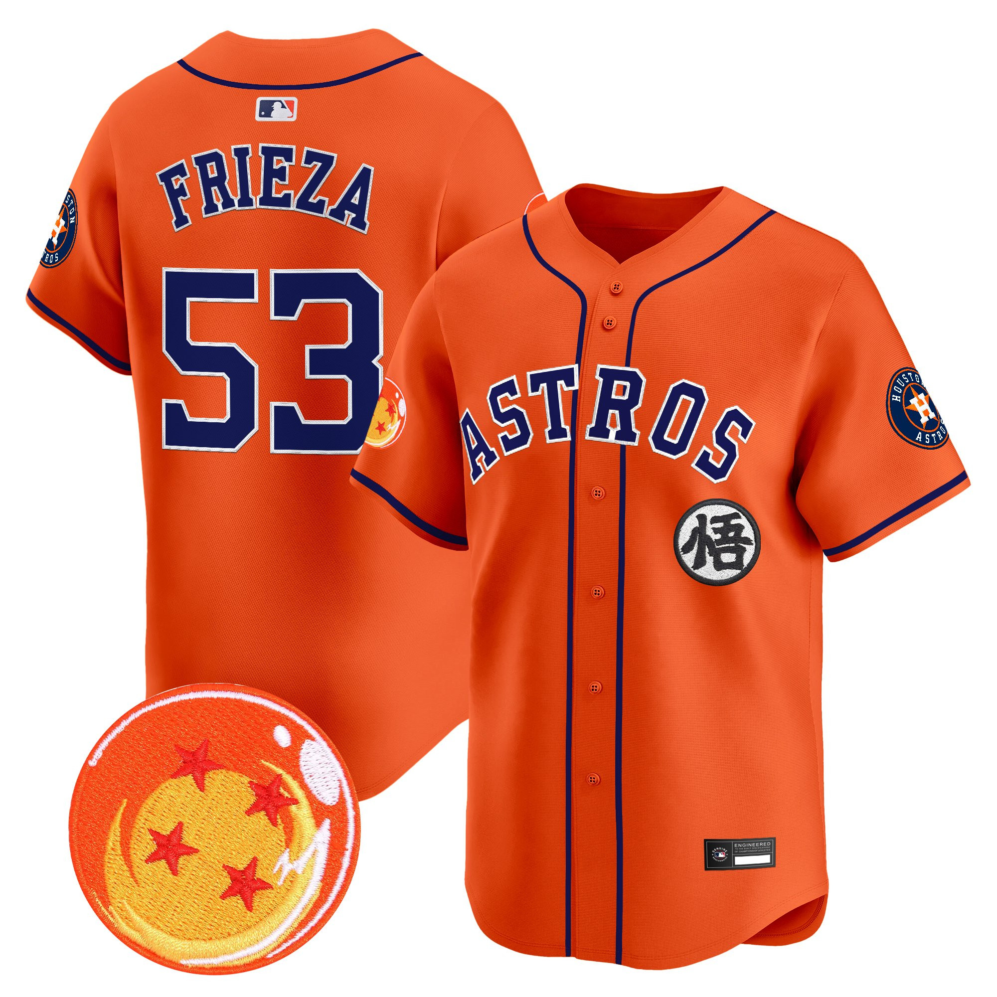 Men's Houston Astros x Dragon Ball Vapor Premier Limited Jersey - All Stitched - Image 4