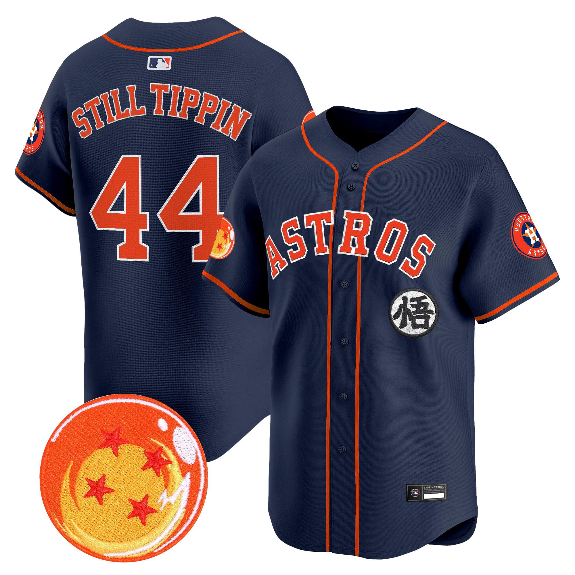 Men's Houston Astros x Dragon Ball Vapor Premier Limited Jersey - All Stitched - Image 43