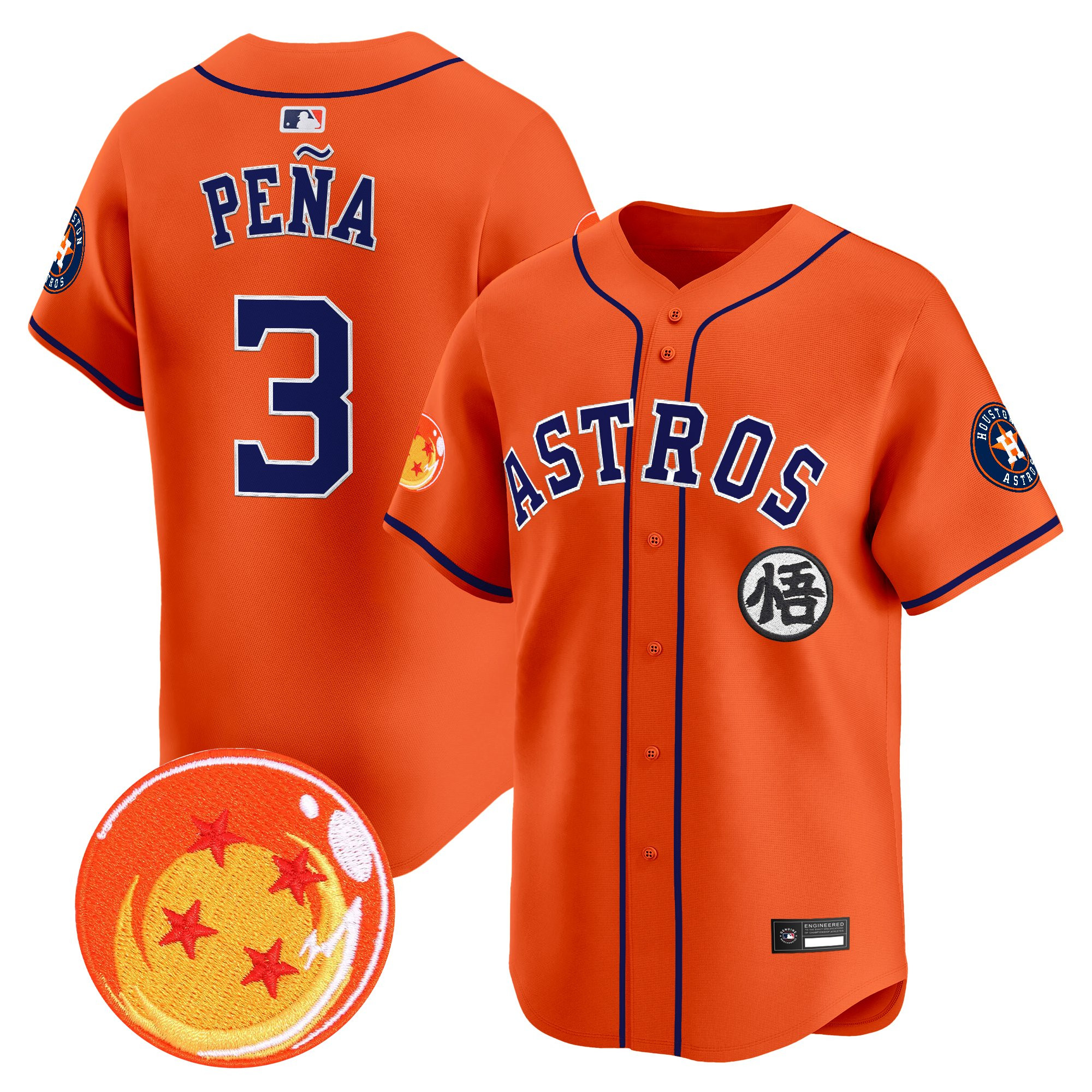 Men's Houston Astros x Dragon Ball Vapor Premier Limited Jersey - All Stitched - Image 6