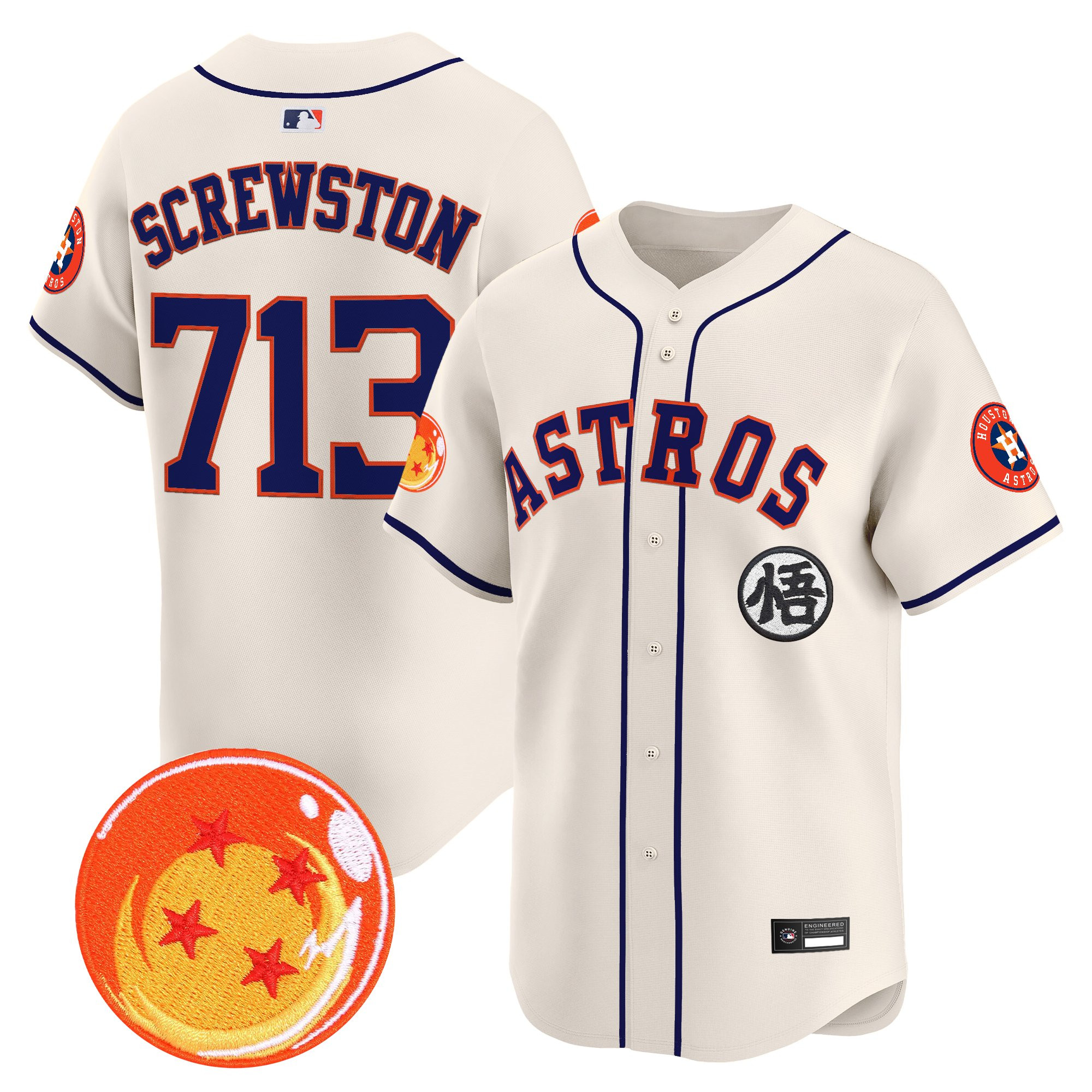 Men's Houston Astros x Dragon Ball Vapor Premier Limited Jersey - All Stitched - Image 53