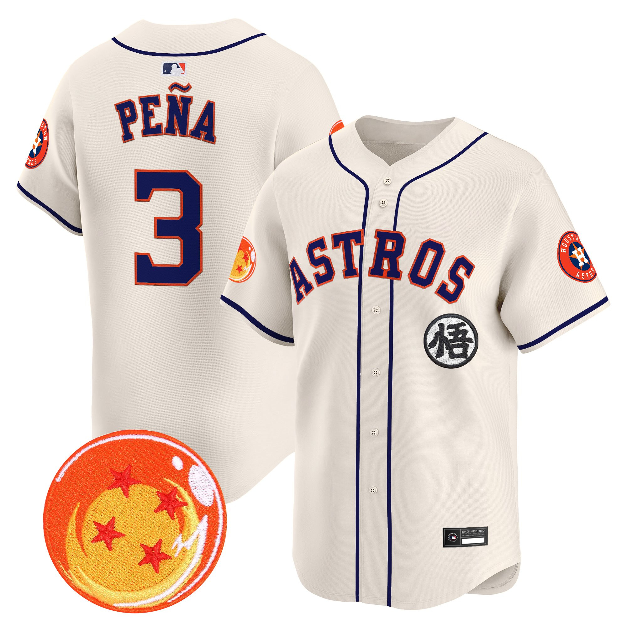 Men's Houston Astros x Dragon Ball Vapor Premier Limited Jersey - All Stitched - Image 50