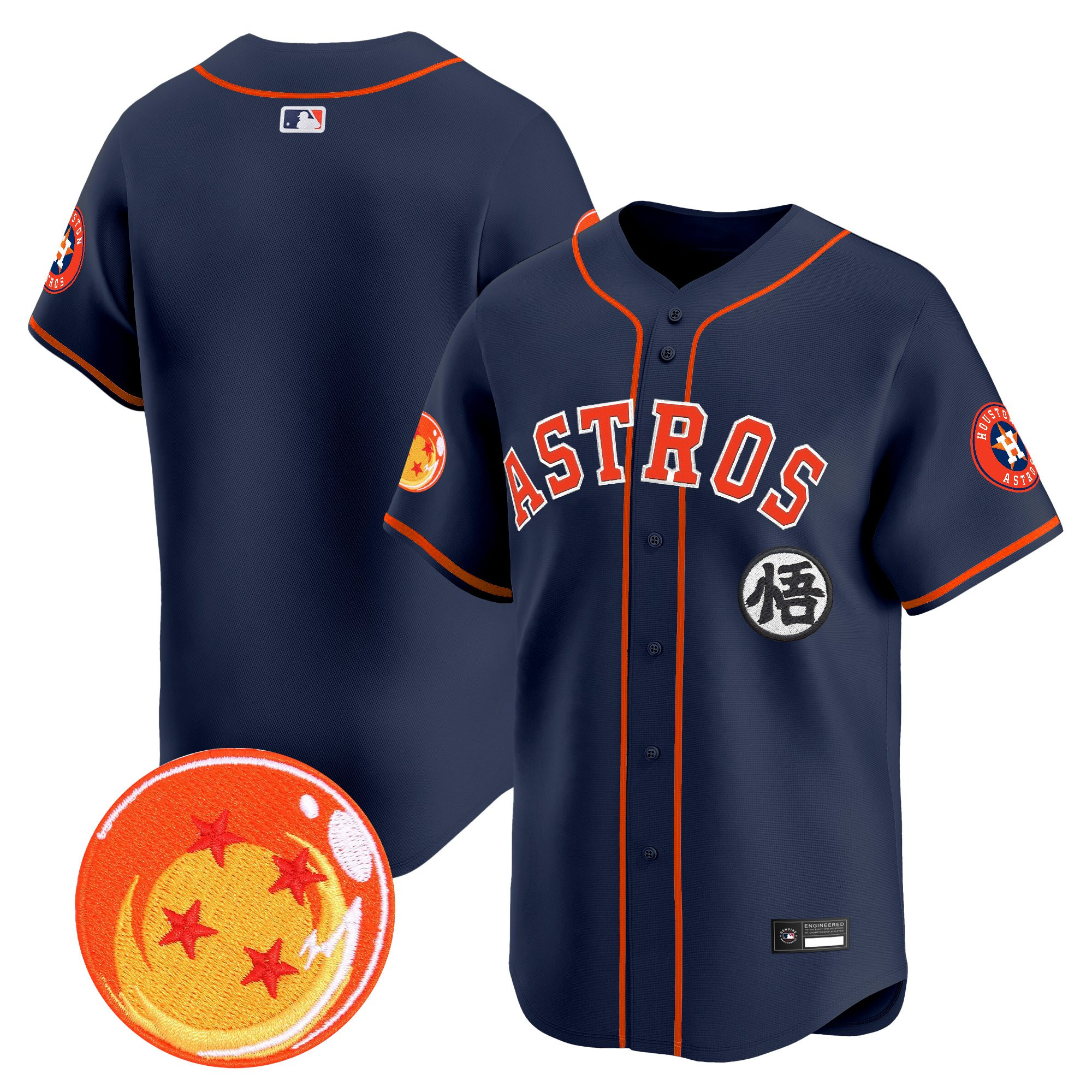 Men's Houston Astros x Dragon Ball Vapor Premier Limited Jersey - All Stitched - Image 44