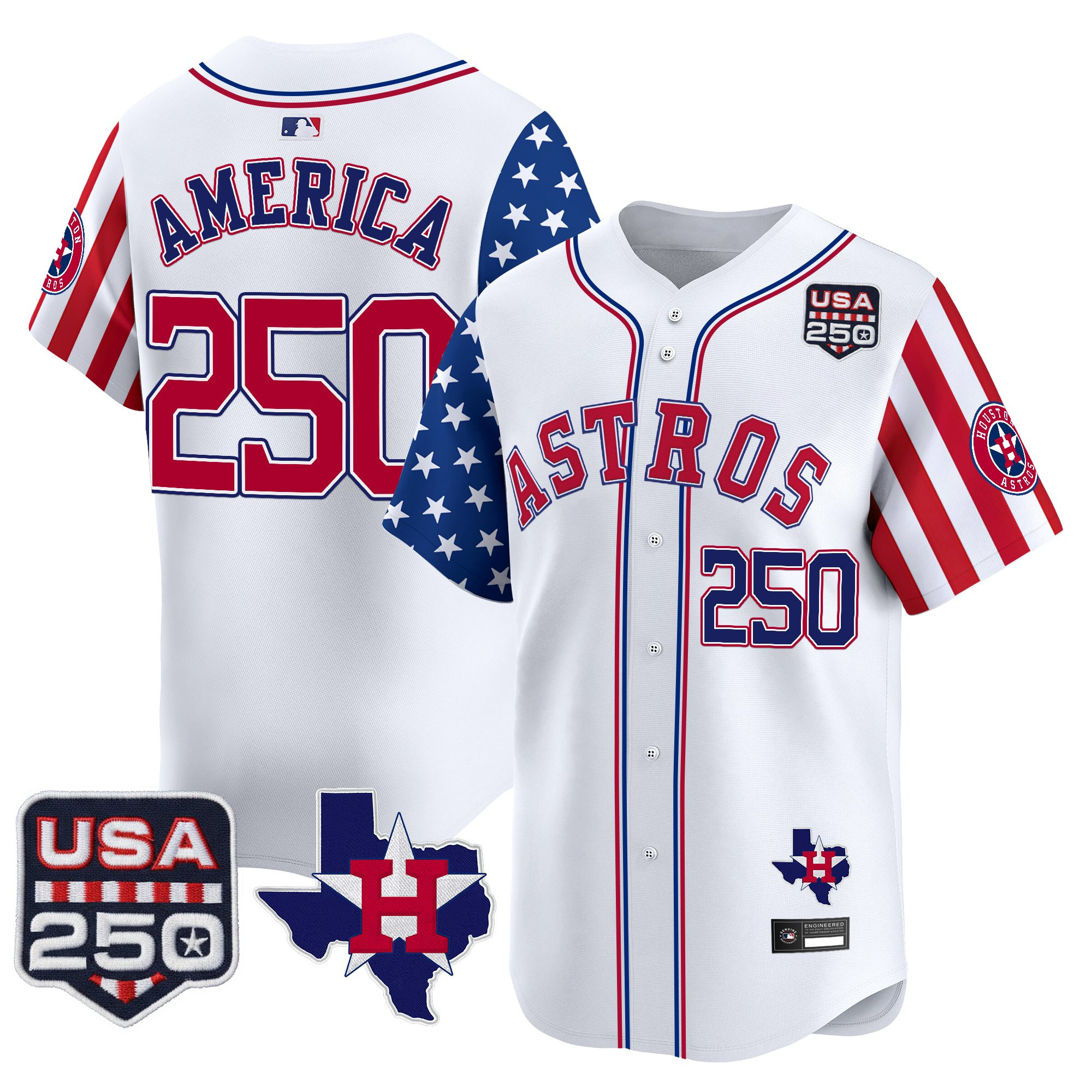 Men's Houston Astros "America 250 Edition" Vapor Premier Limited Jersey - All Stitched - Image 2