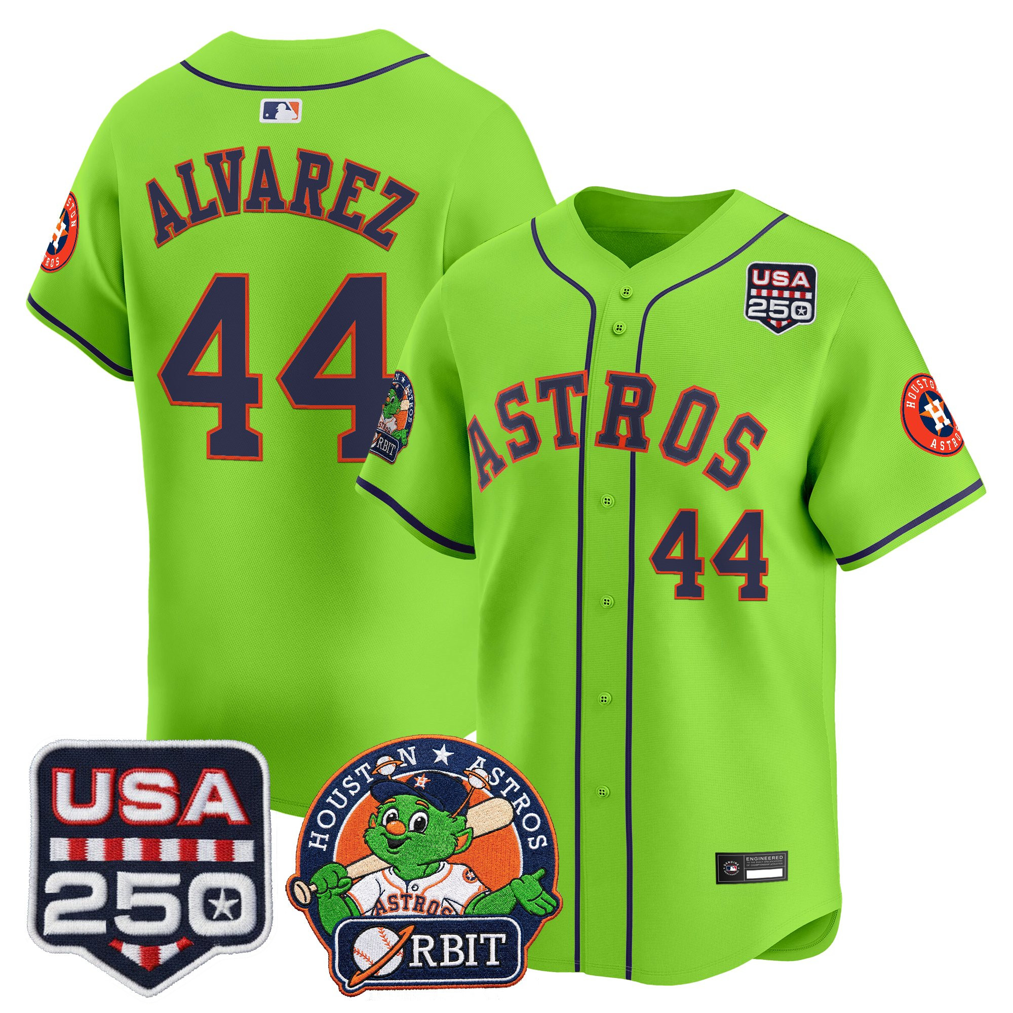 Men's Astros Orbit & 250 America Patch Vapor Premier Limited Jersey - All Stitched - Image 5