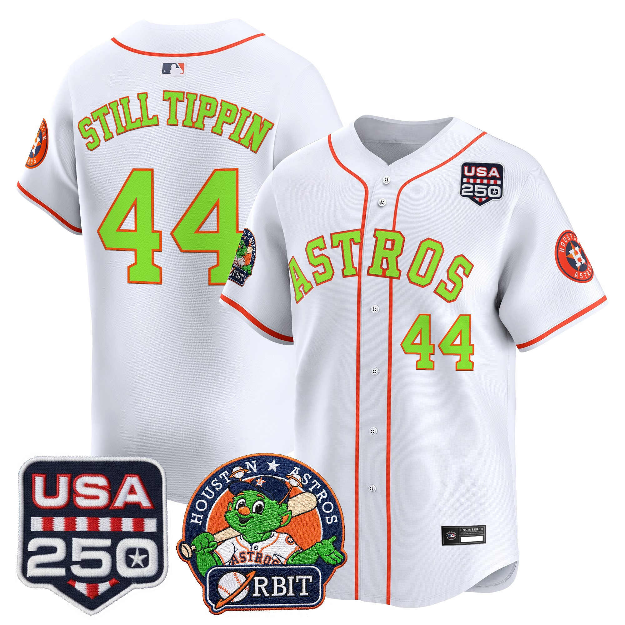 Men's Astros Orbit & 250 America Patch Vapor Premier Limited Jersey - All Stitched - Image 20