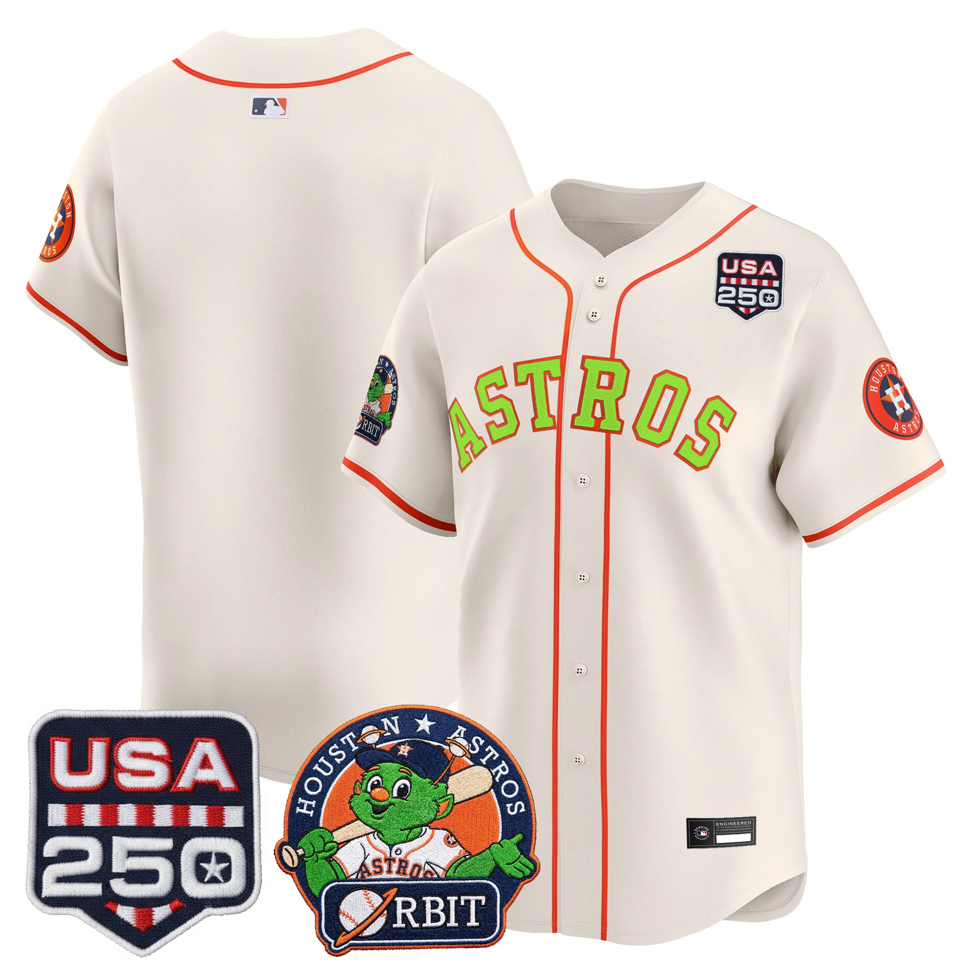 Men's Astros Orbit & 250 America Patch Vapor Premier Limited Jersey - All Stitched - Image 60