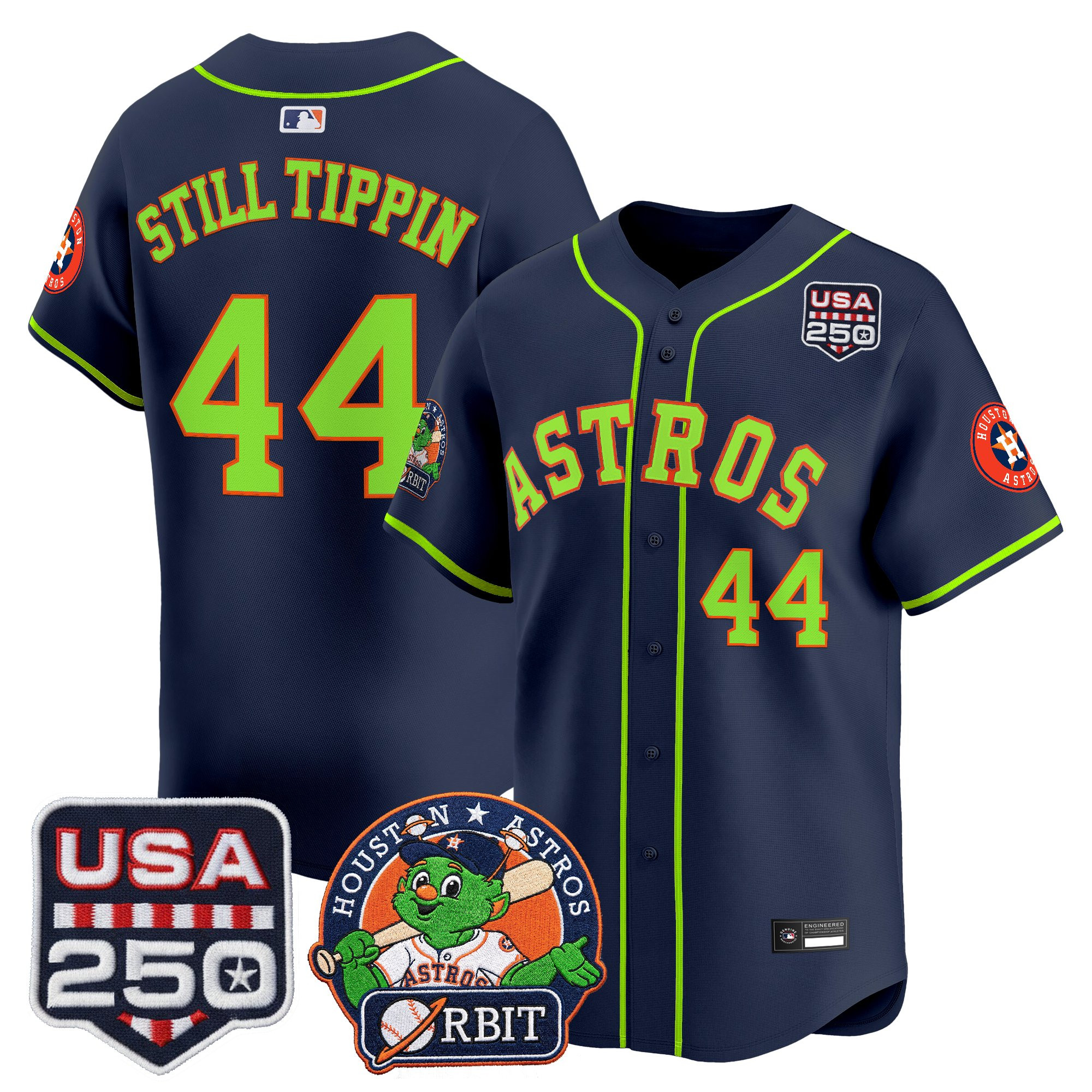 Men's Astros Orbit & 250 America Patch Vapor Premier Limited Jersey - All Stitched - Image 32
