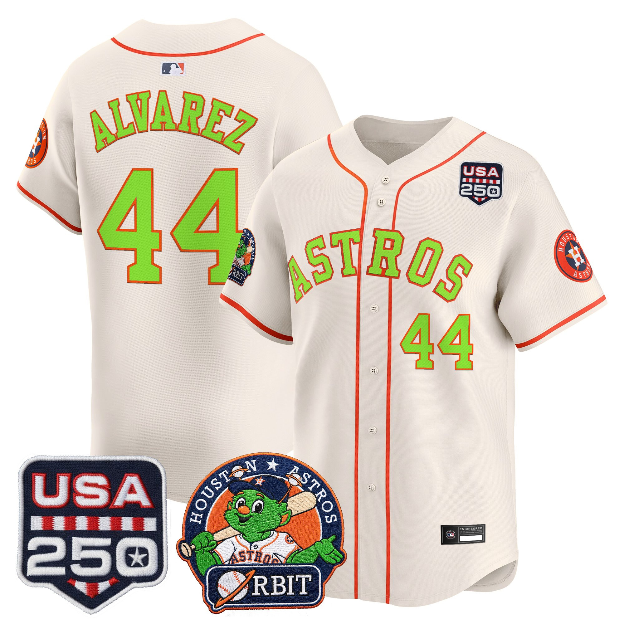 Men's Astros Orbit & 250 America Patch Vapor Premier Limited Jersey - All Stitched - Image 53