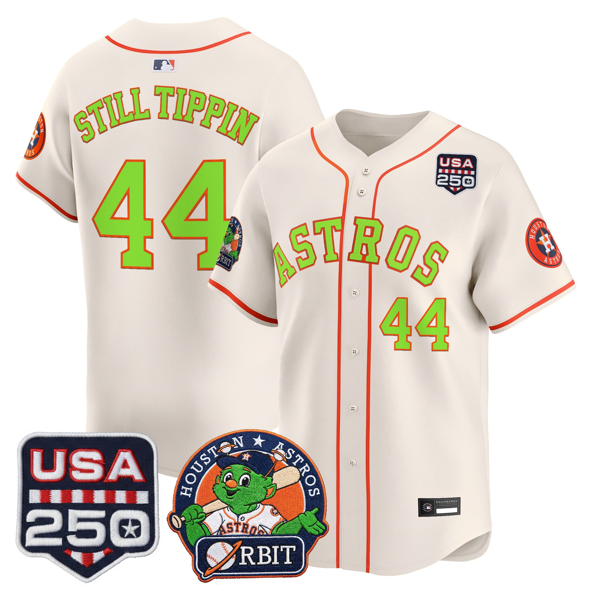 Men's Astros Orbit & 250 America Patch Vapor Premier Limited Jersey - All Stitched - Image 56