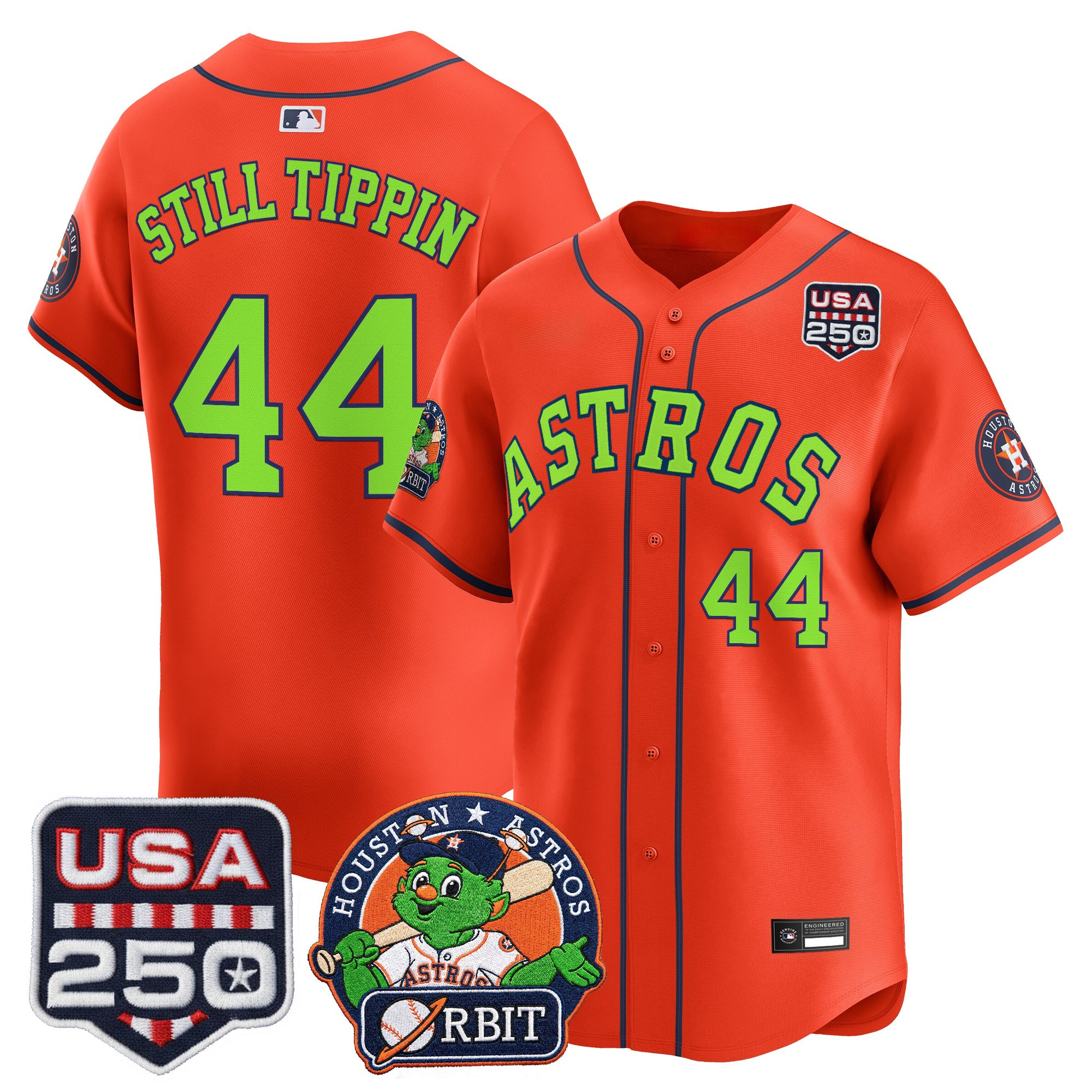 Men's Astros Orbit & 250 America Patch Vapor Premier Limited Jersey - All Stitched - Image 44