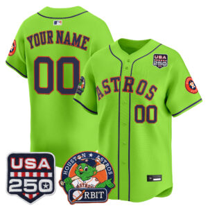 Astros Orbit & 250 America Patch Vapor Premier Limited Custom Jersey - All Stitched