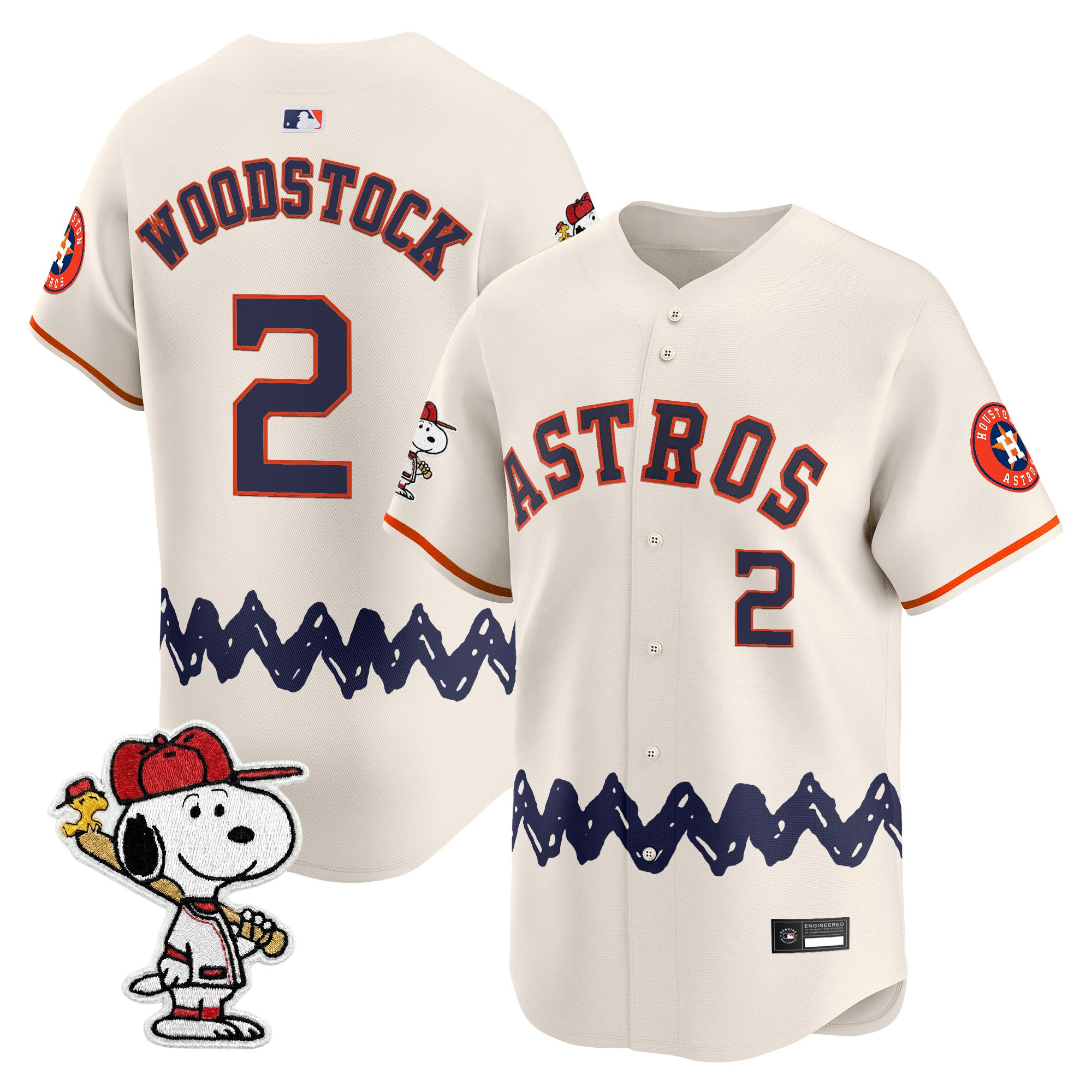Men's Houston Astros x Peanuts Vapor Premier Limited Jersey - Stitched - Image 51