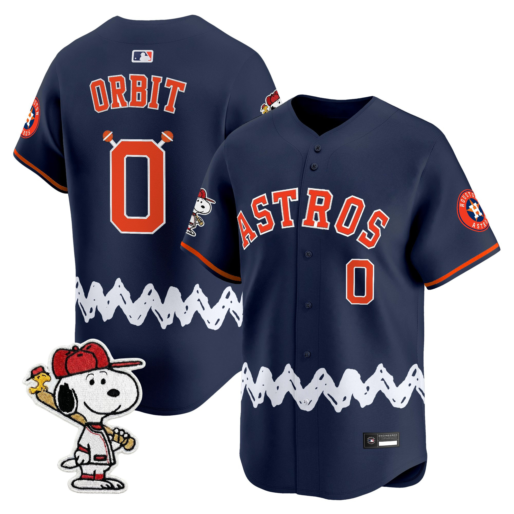 Men's Houston Astros x Peanuts Vapor Premier Limited Jersey - Stitched - Image 45