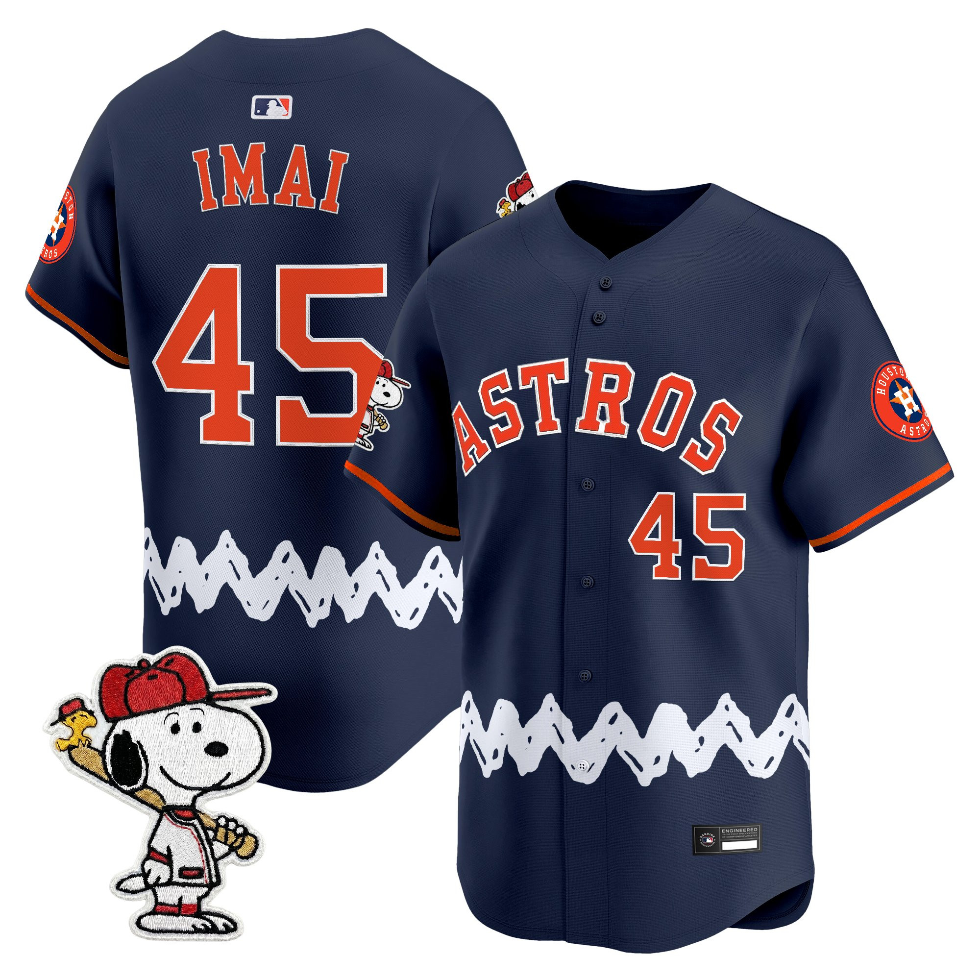 Men's Houston Astros x Peanuts Vapor Premier Limited Jersey - Stitched - Image 42
