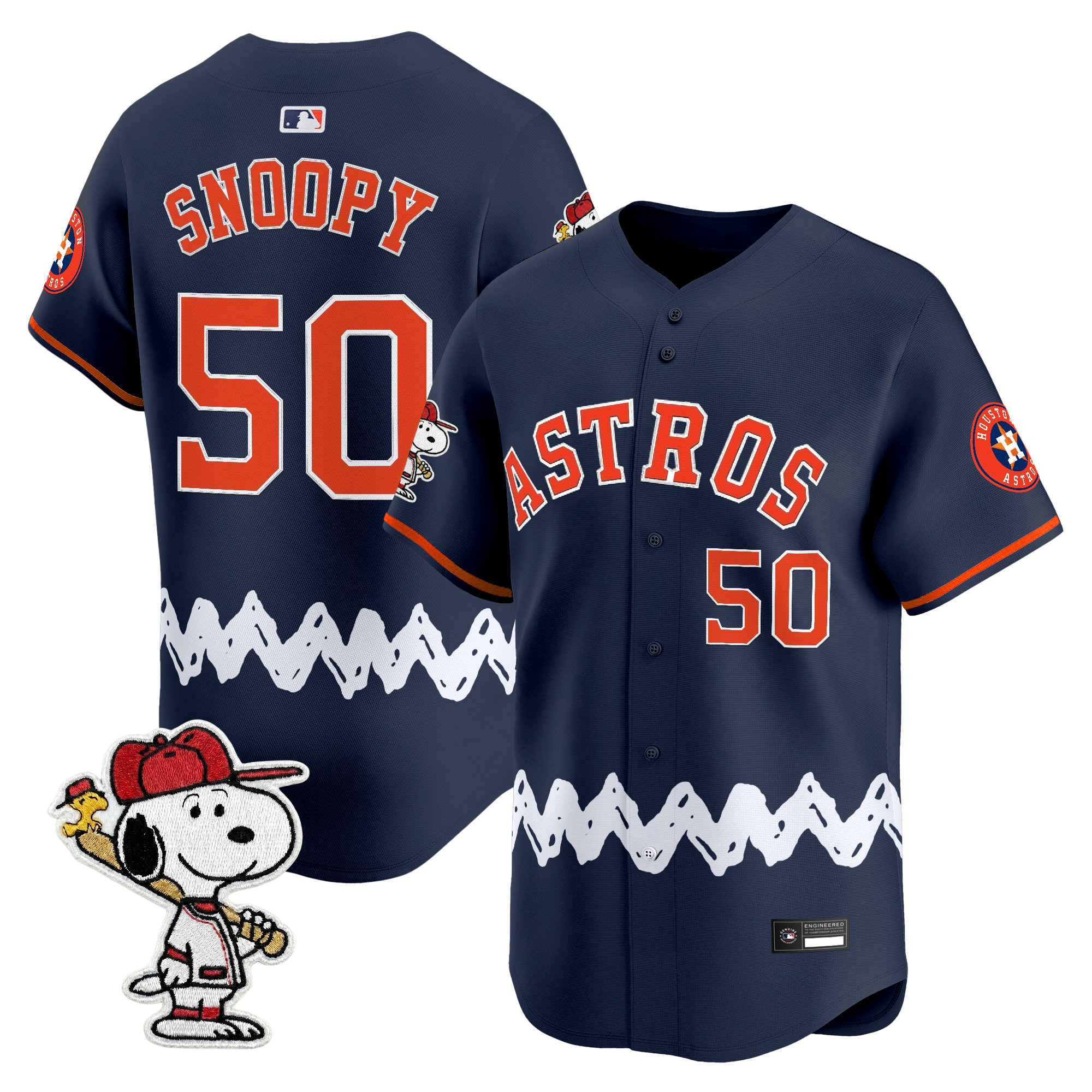 Men's Houston Astros x Peanuts Vapor Premier Limited Jersey - Stitched - Image 37