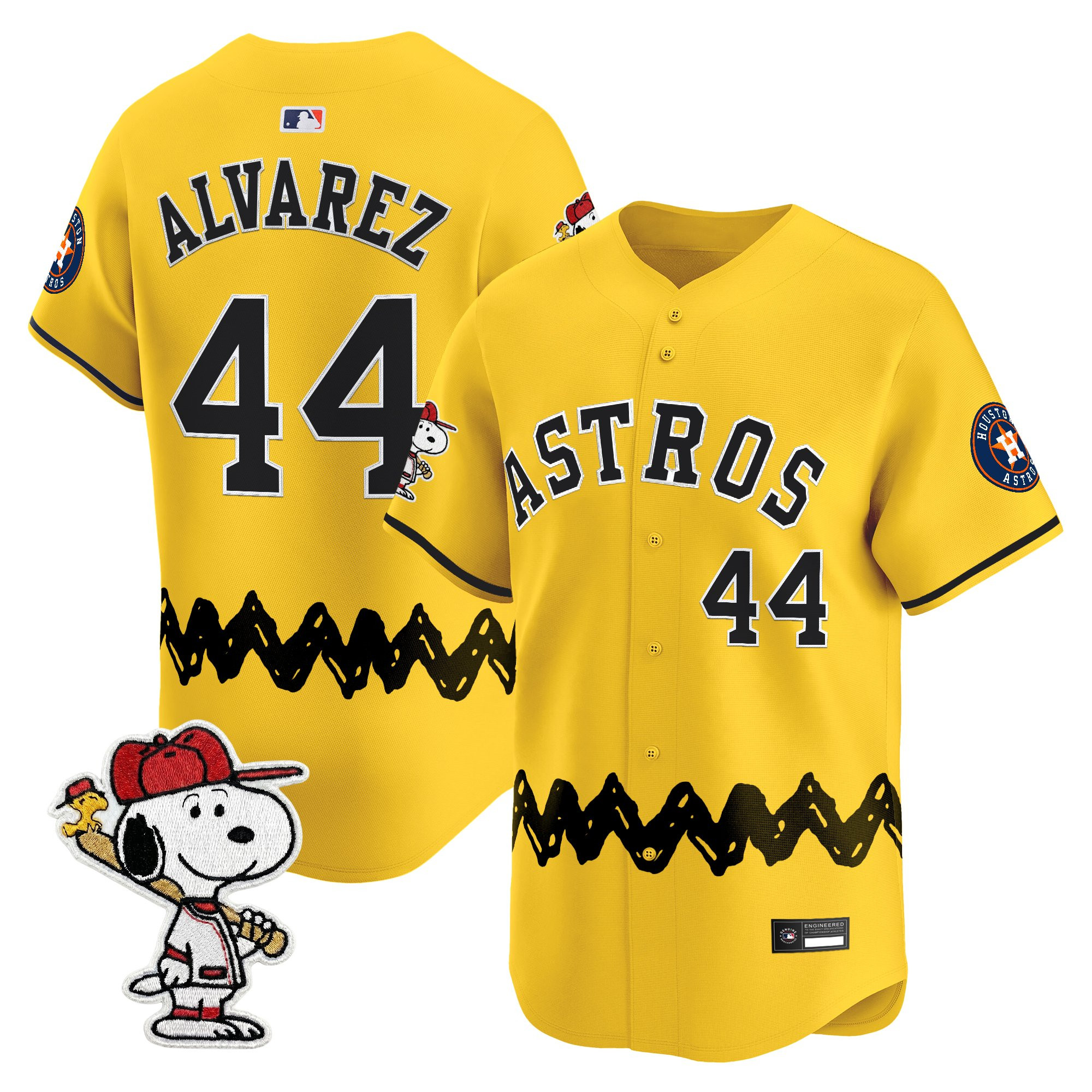 Men's Houston Astros x Peanuts Vapor Premier Limited Jersey - Stitched - Image 8