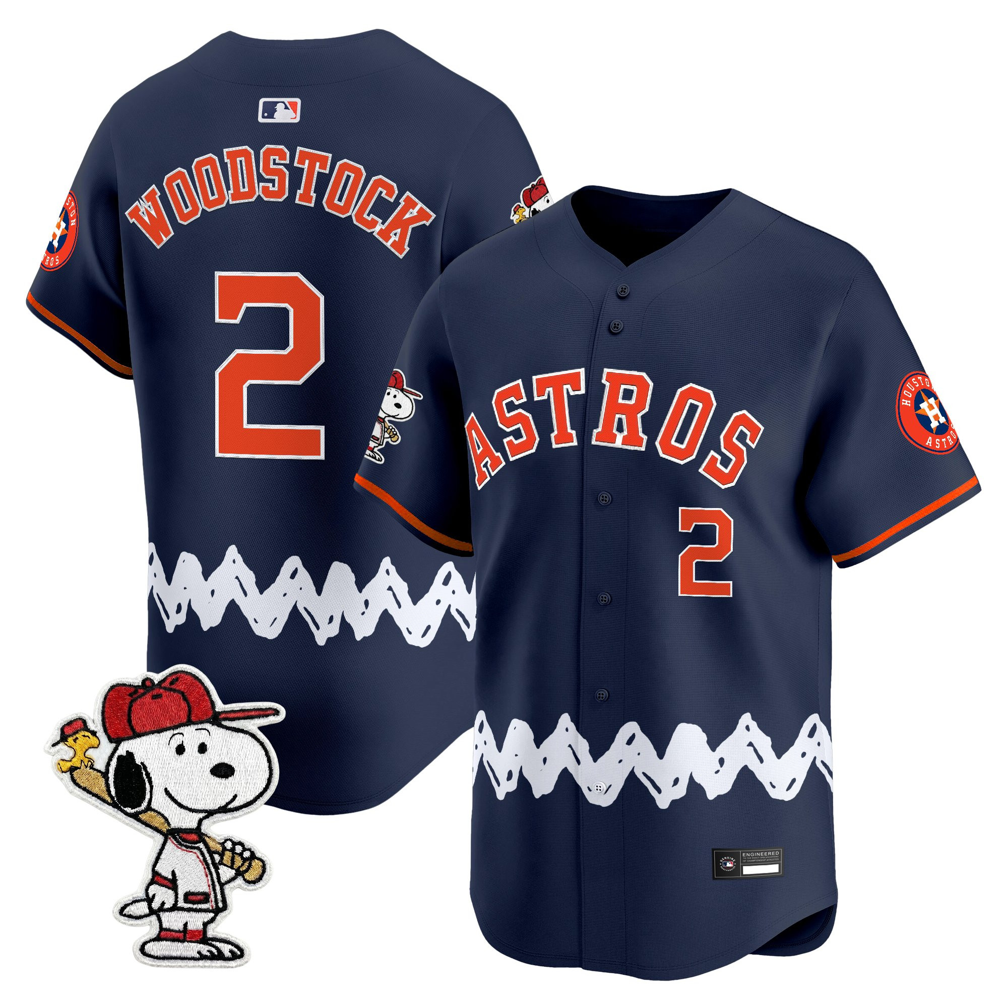 Men's Houston Astros x Peanuts Vapor Premier Limited Jersey - Stitched - Image 39