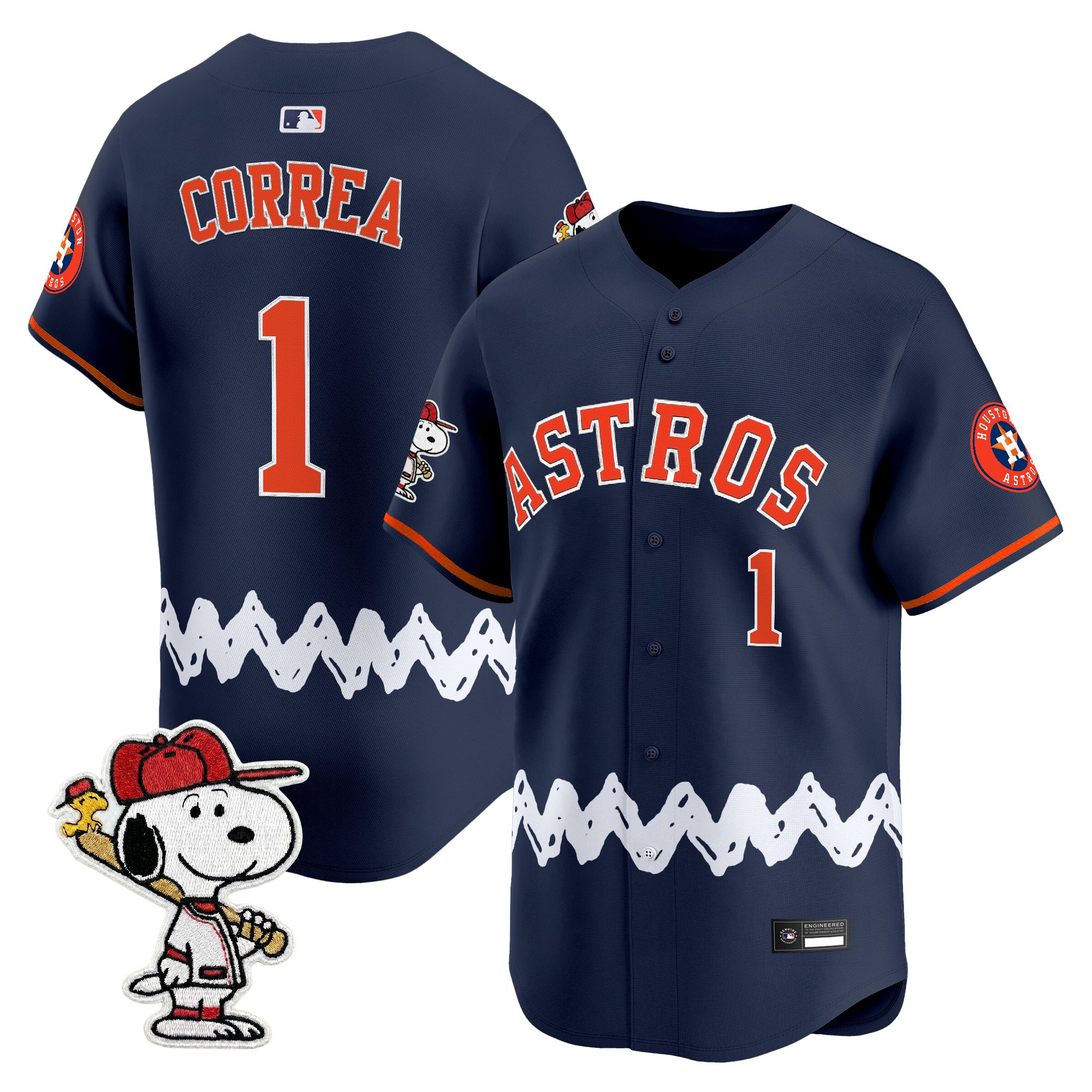 Men's Houston Astros x Peanuts Vapor Premier Limited Jersey - Stitched - Image 47