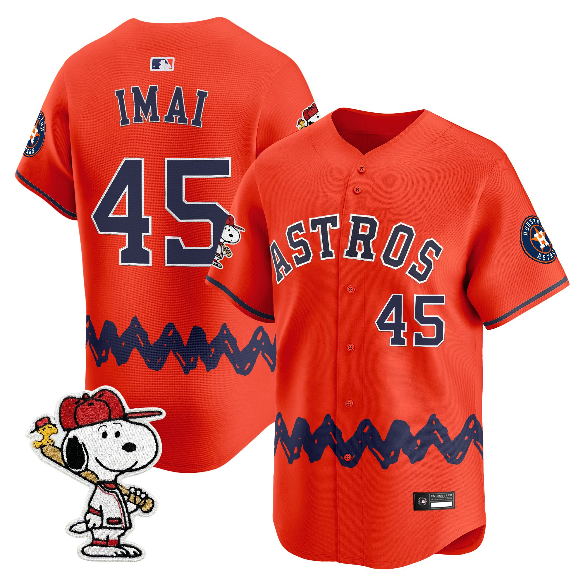 Men's Houston Astros x Peanuts Vapor Premier Limited Jersey - Stitched - Image 30