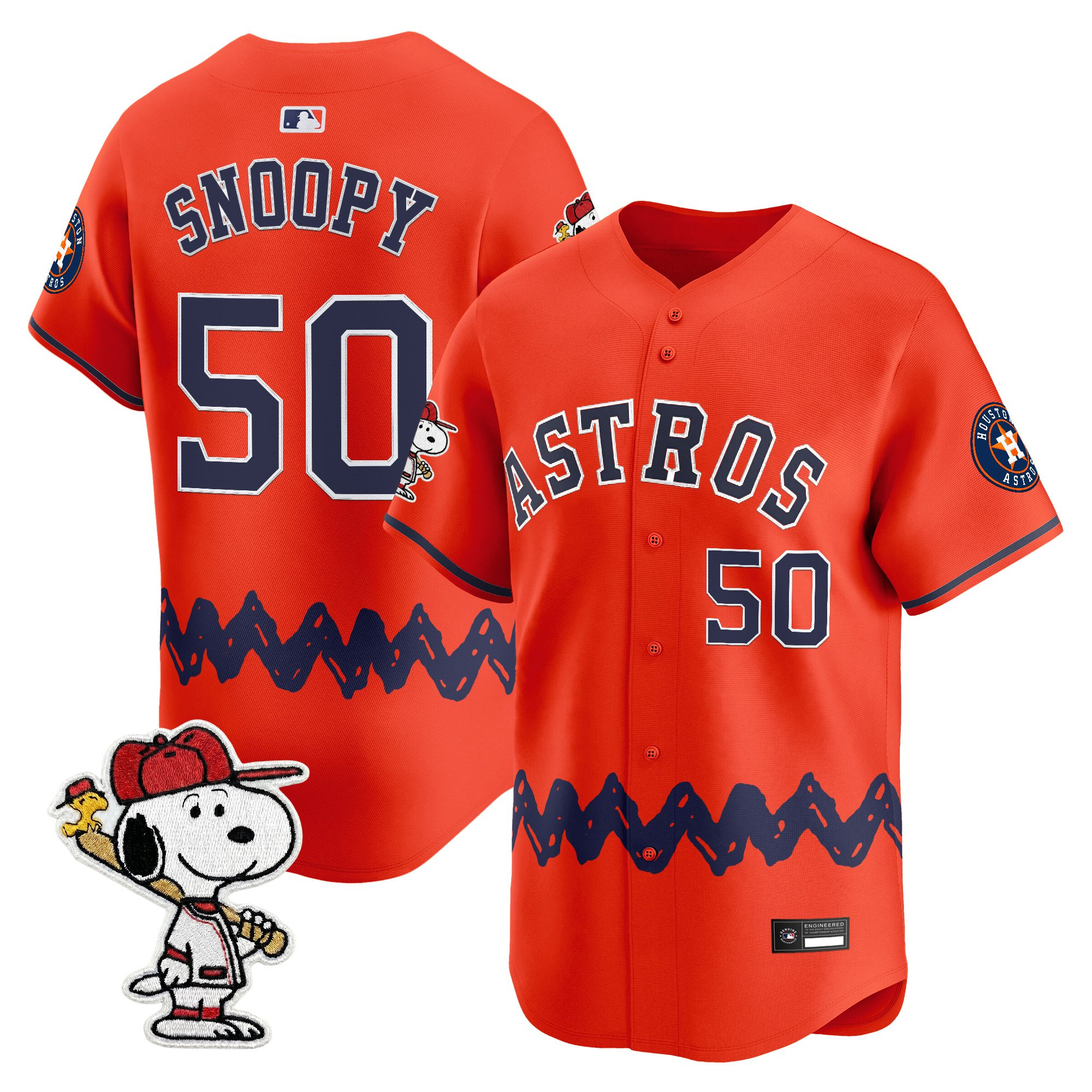 Men's Houston Astros x Peanuts Vapor Premier Limited Jersey - Stitched - Image 25
