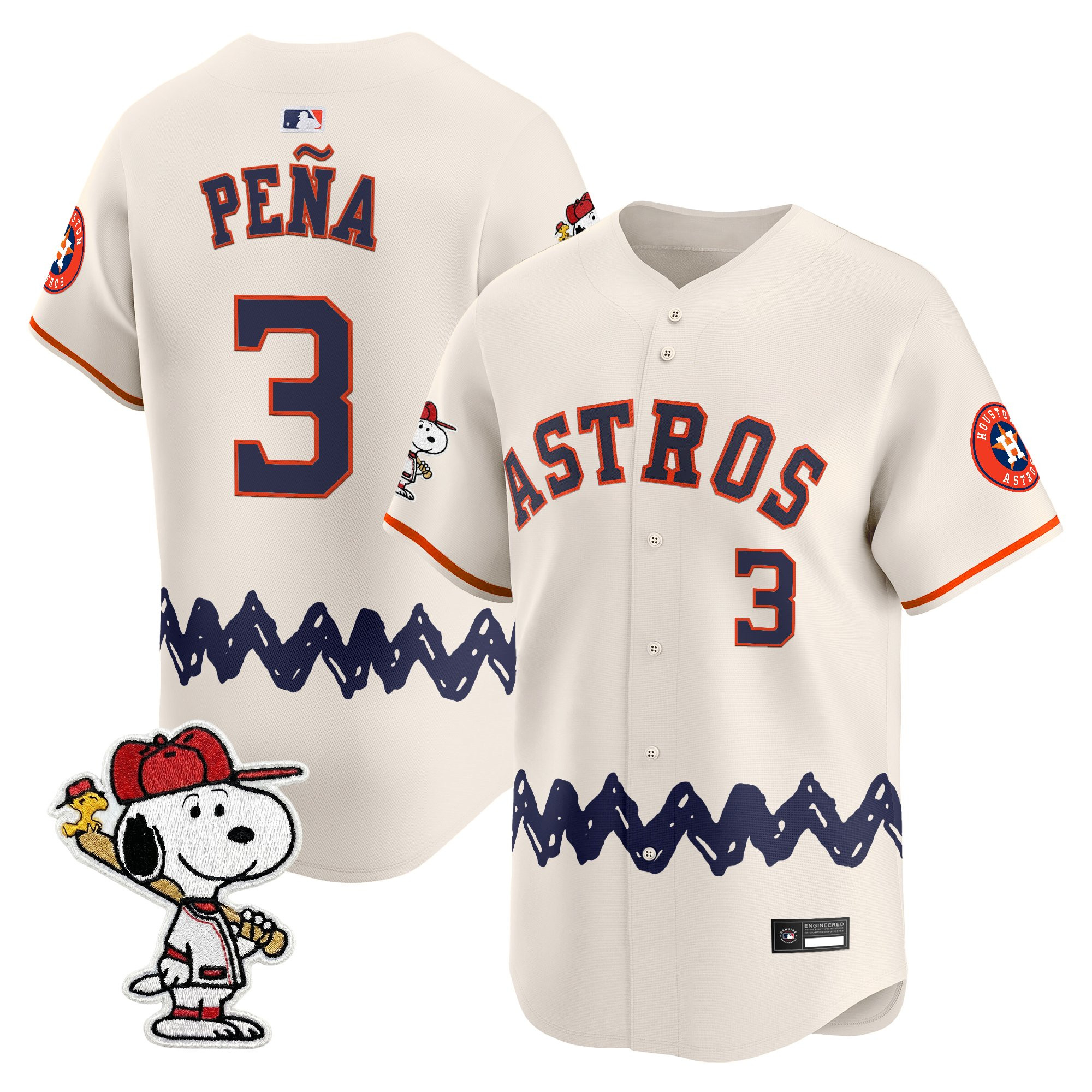 Men's Houston Astros x Peanuts Vapor Premier Limited Jersey - Stitched - Image 55