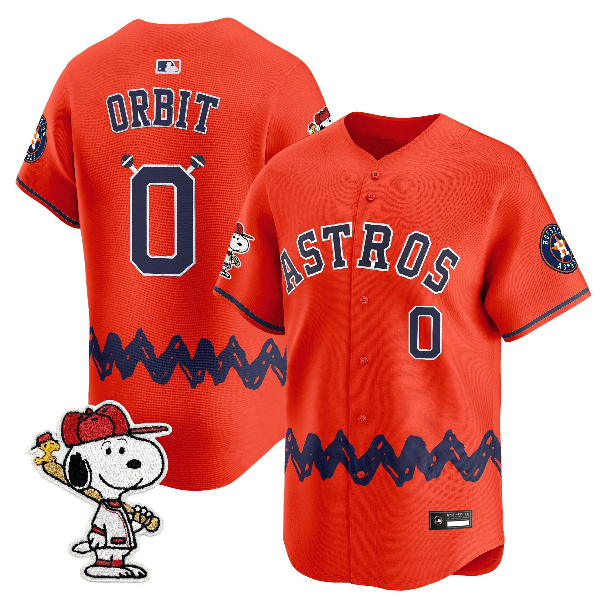 Men's Houston Astros x Peanuts Vapor Premier Limited Jersey - Stitched - Image 33