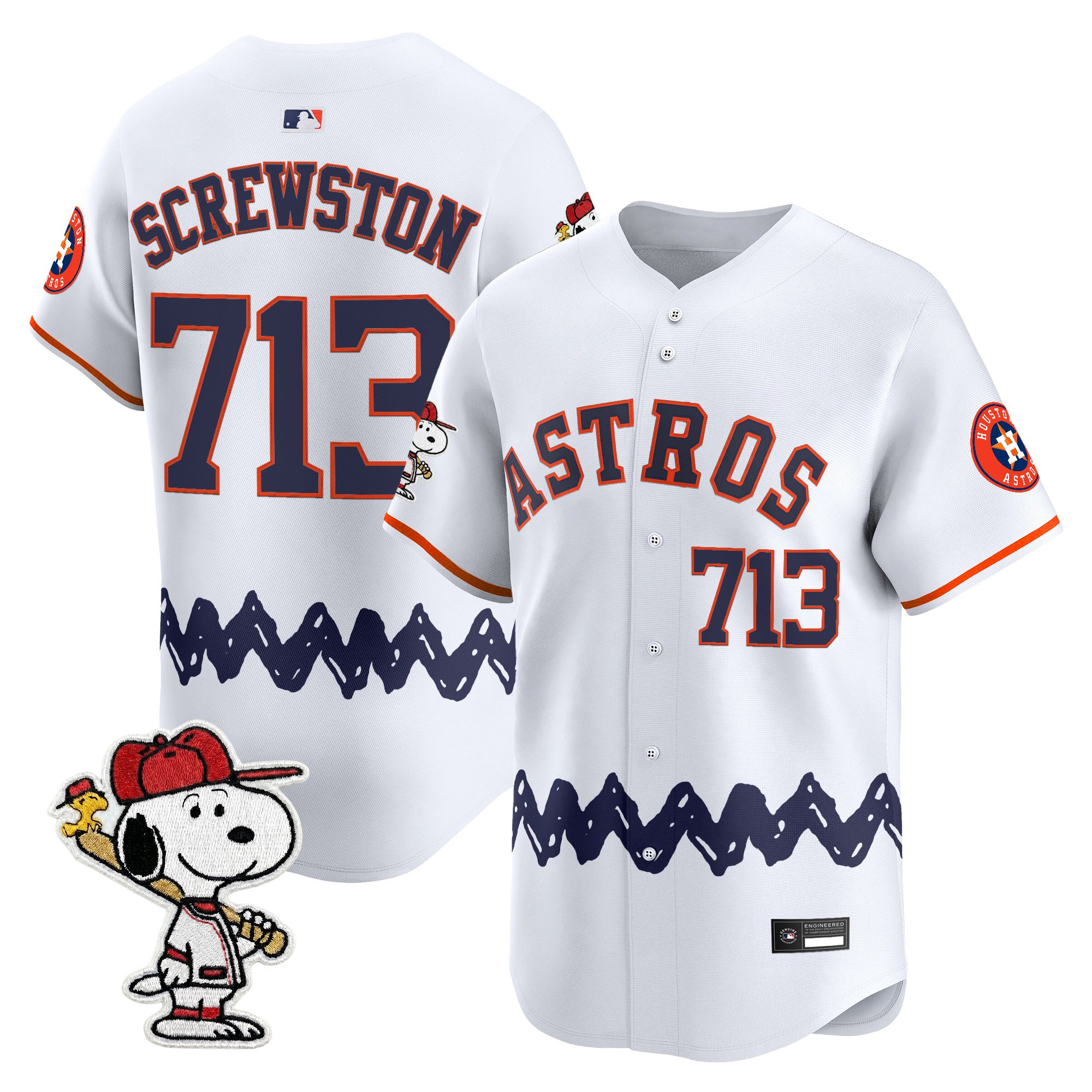 Men's Houston Astros x Peanuts Vapor Premier Limited Jersey - Stitched - Image 17