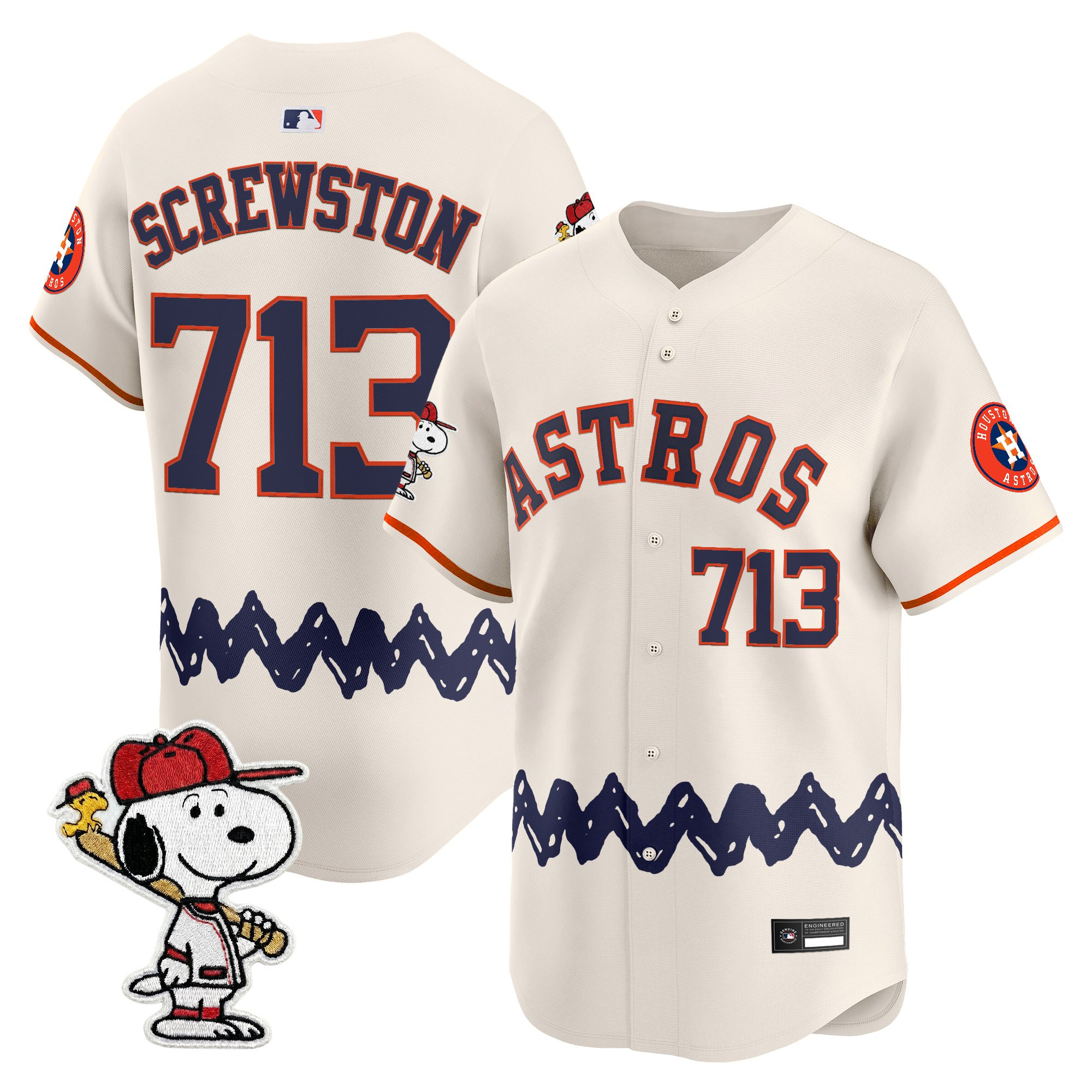 Men's Houston Astros x Peanuts Vapor Premier Limited Jersey - Stitched - Image 53