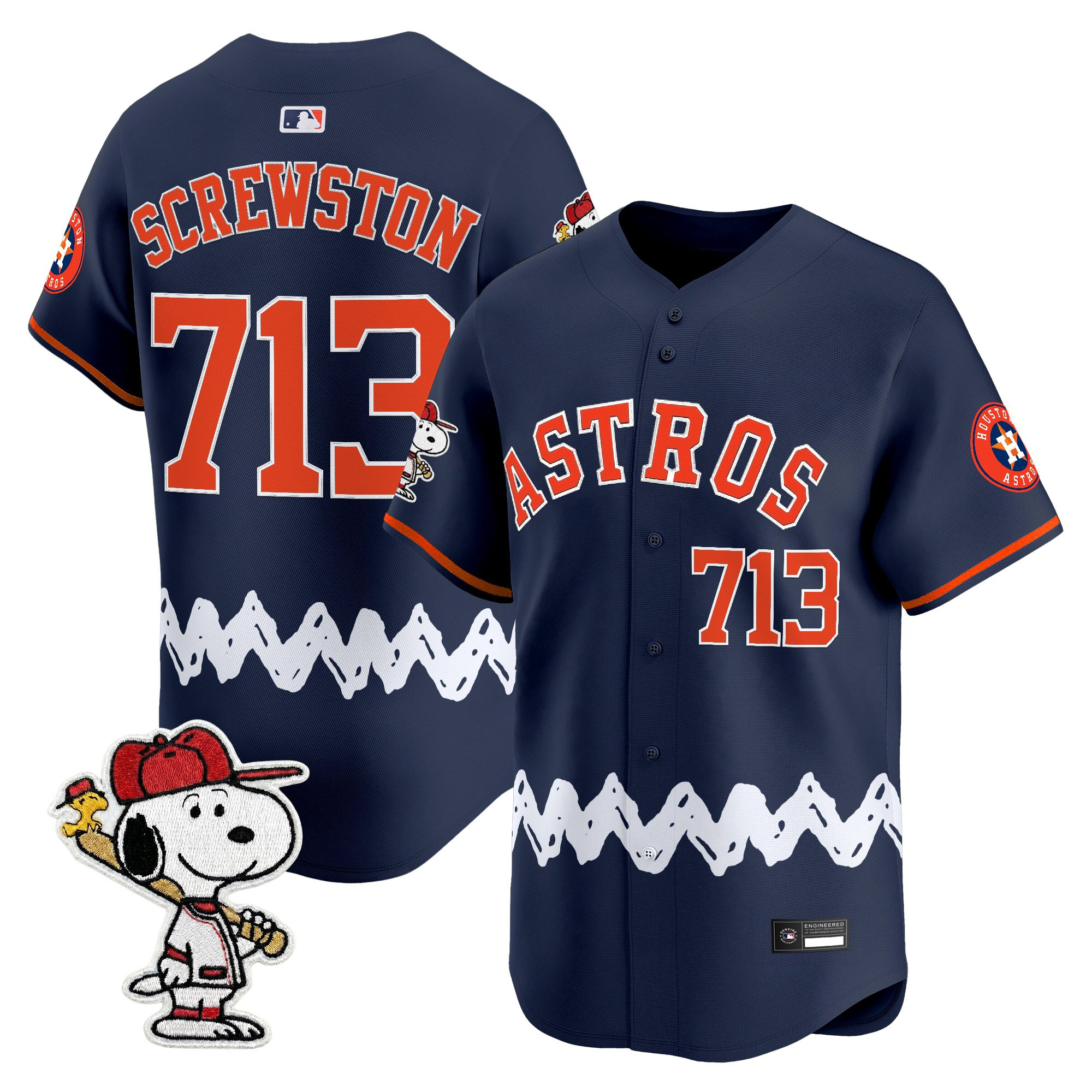 Men's Houston Astros x Peanuts Vapor Premier Limited Jersey - Stitched - Image 41
