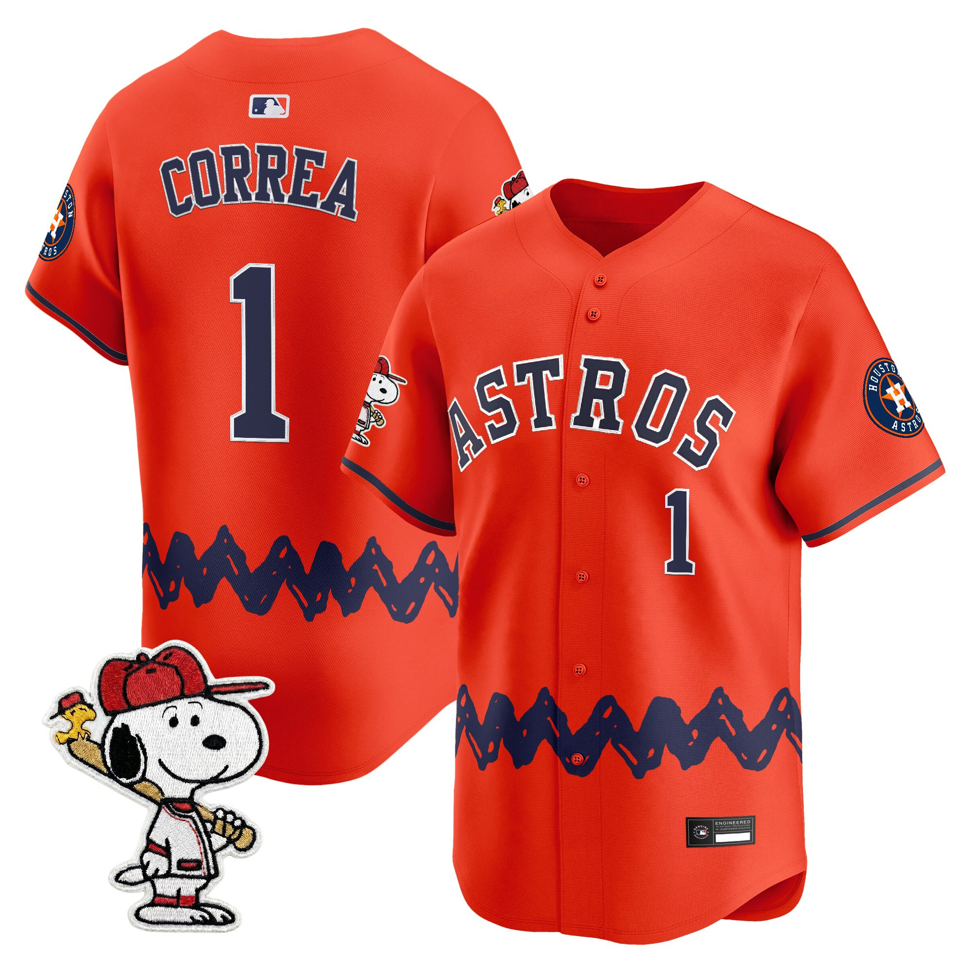 Men's Houston Astros x Peanuts Vapor Premier Limited Jersey - Stitched - Image 35