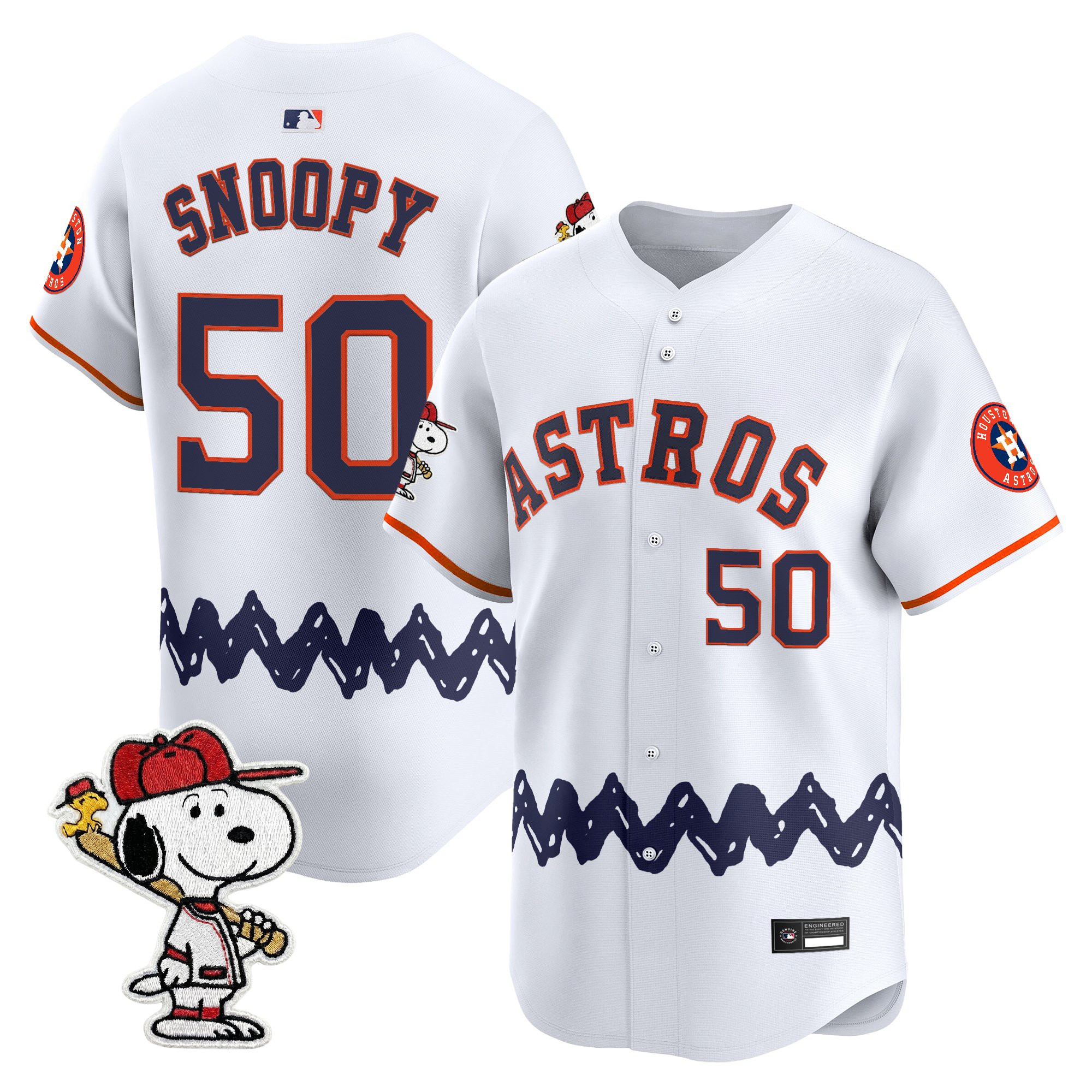 Men's Houston Astros x Peanuts Vapor Premier Limited Jersey - Stitched - Image 13