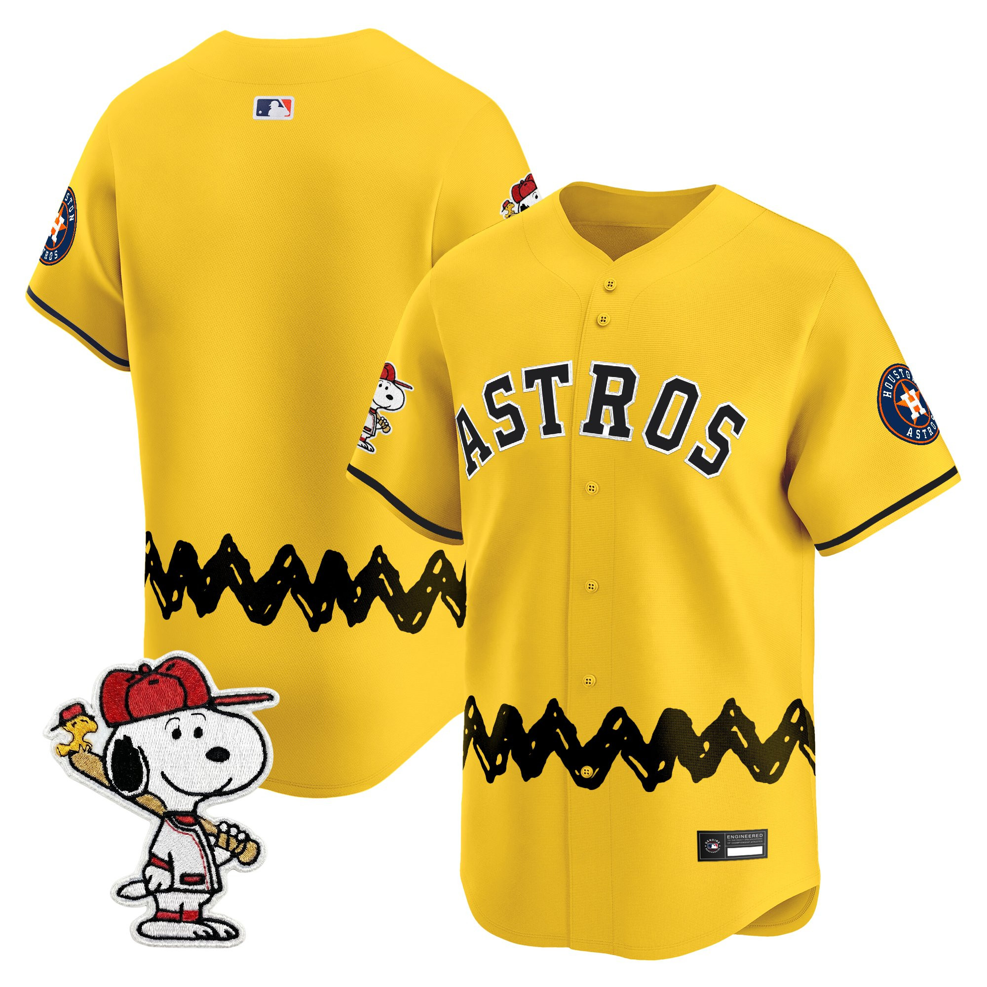 Men's Houston Astros x Peanuts Vapor Premier Limited Jersey - Stitched - Image 12