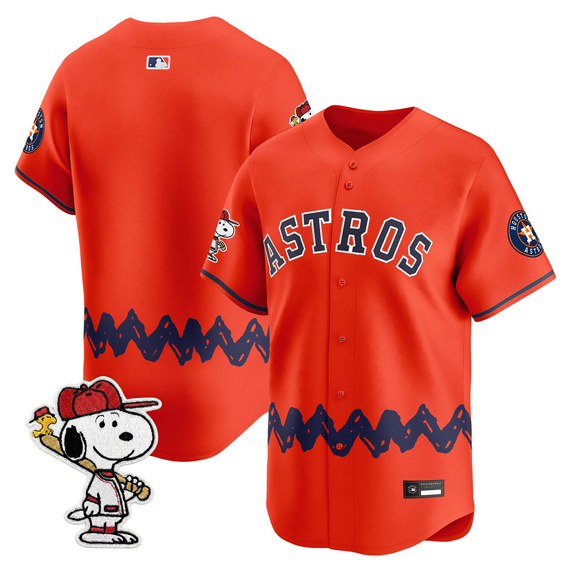 Men's Houston Astros x Peanuts Vapor Premier Limited Jersey - Stitched - Image 36
