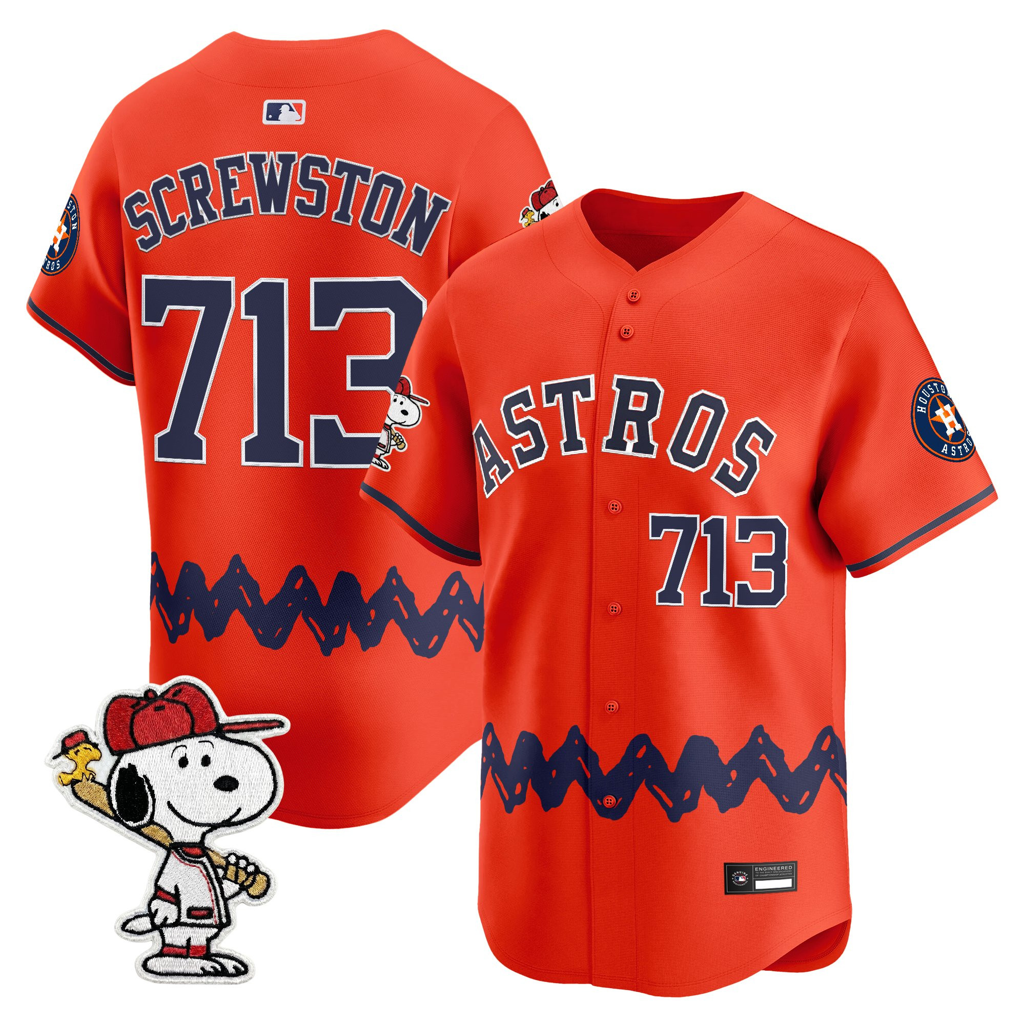 Men's Houston Astros x Peanuts Vapor Premier Limited Jersey - Stitched - Image 29