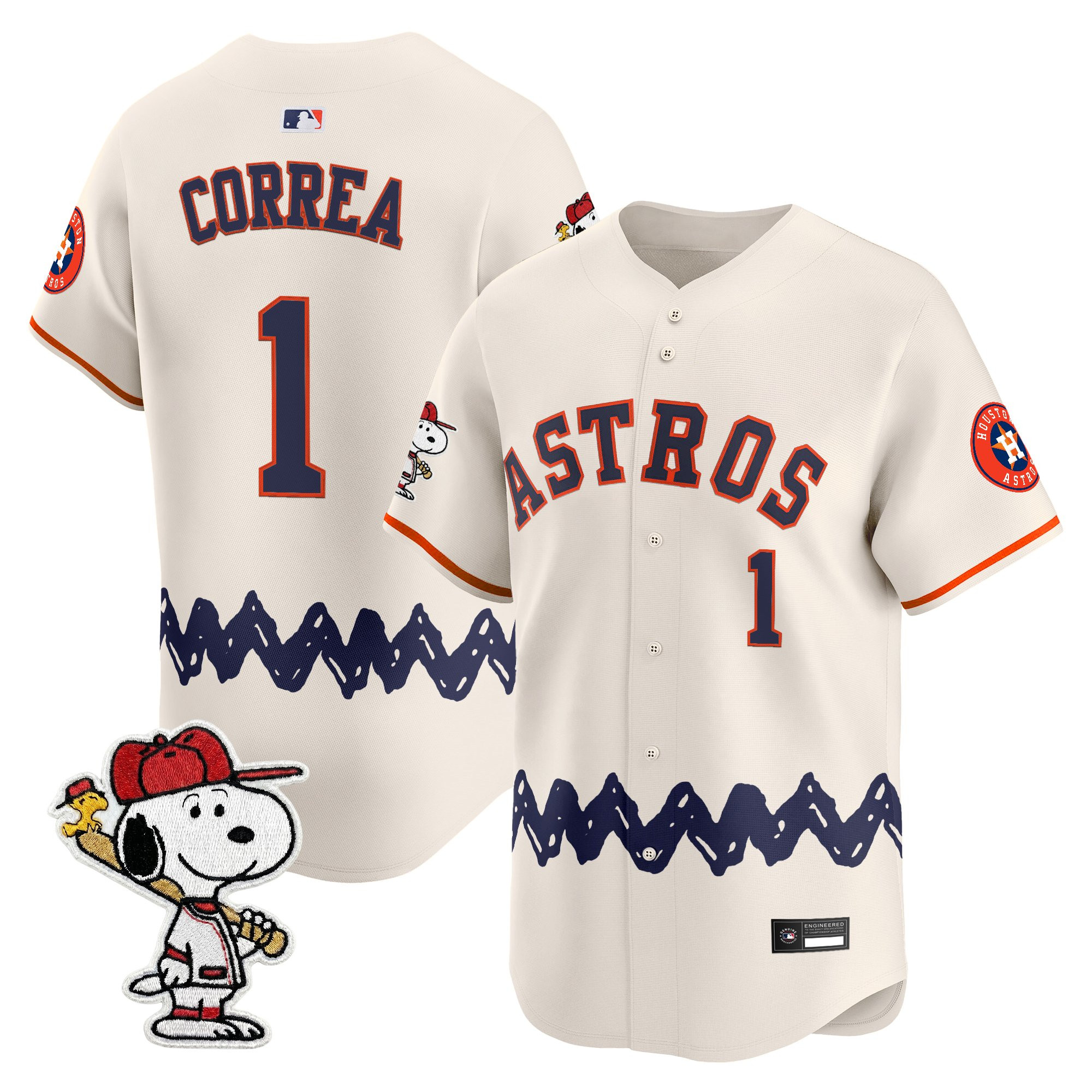 Men's Houston Astros x Peanuts Vapor Premier Limited Jersey - Stitched - Image 59