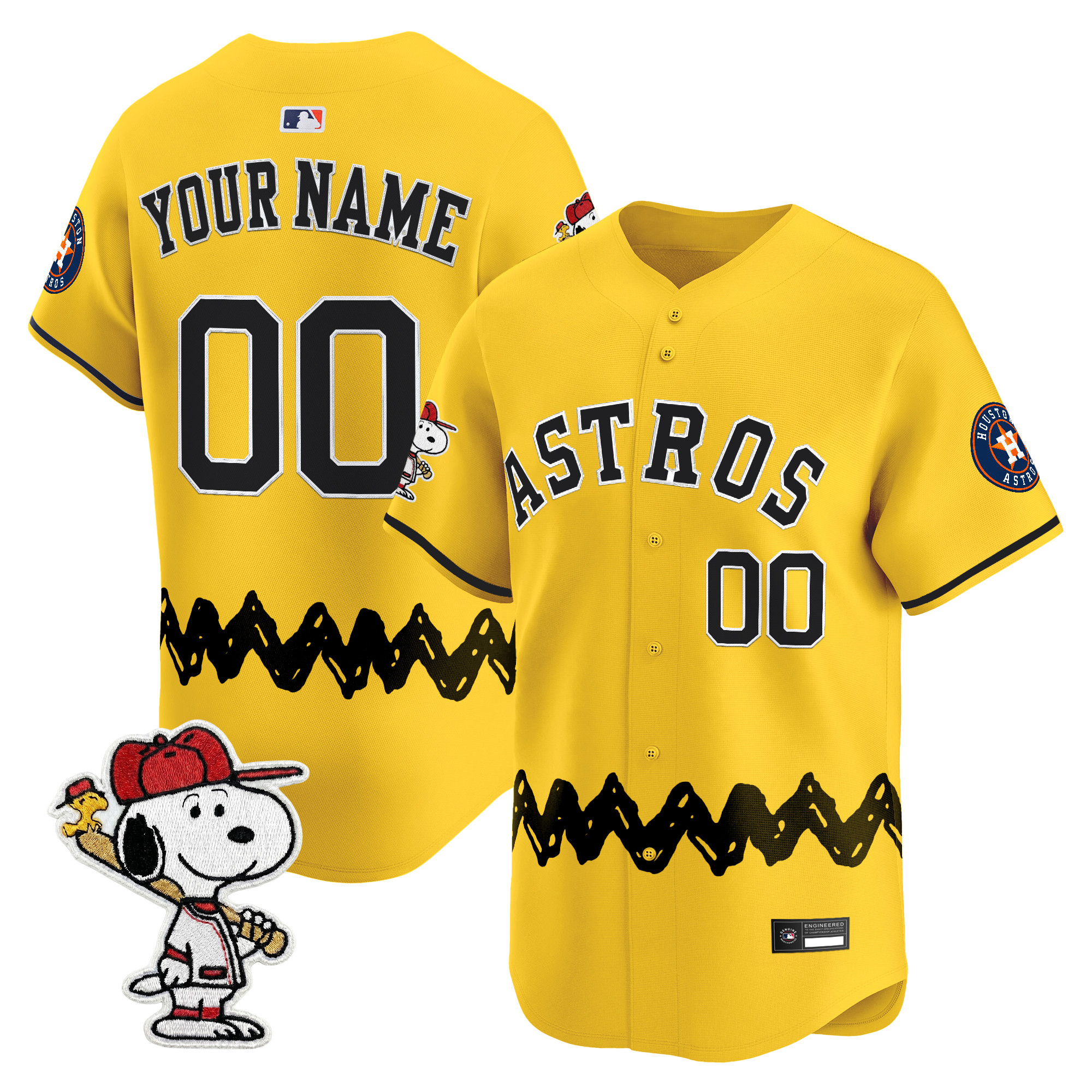 Houston Astros x Peanuts Vapor Premier Limited Custom Jersey - Stitched