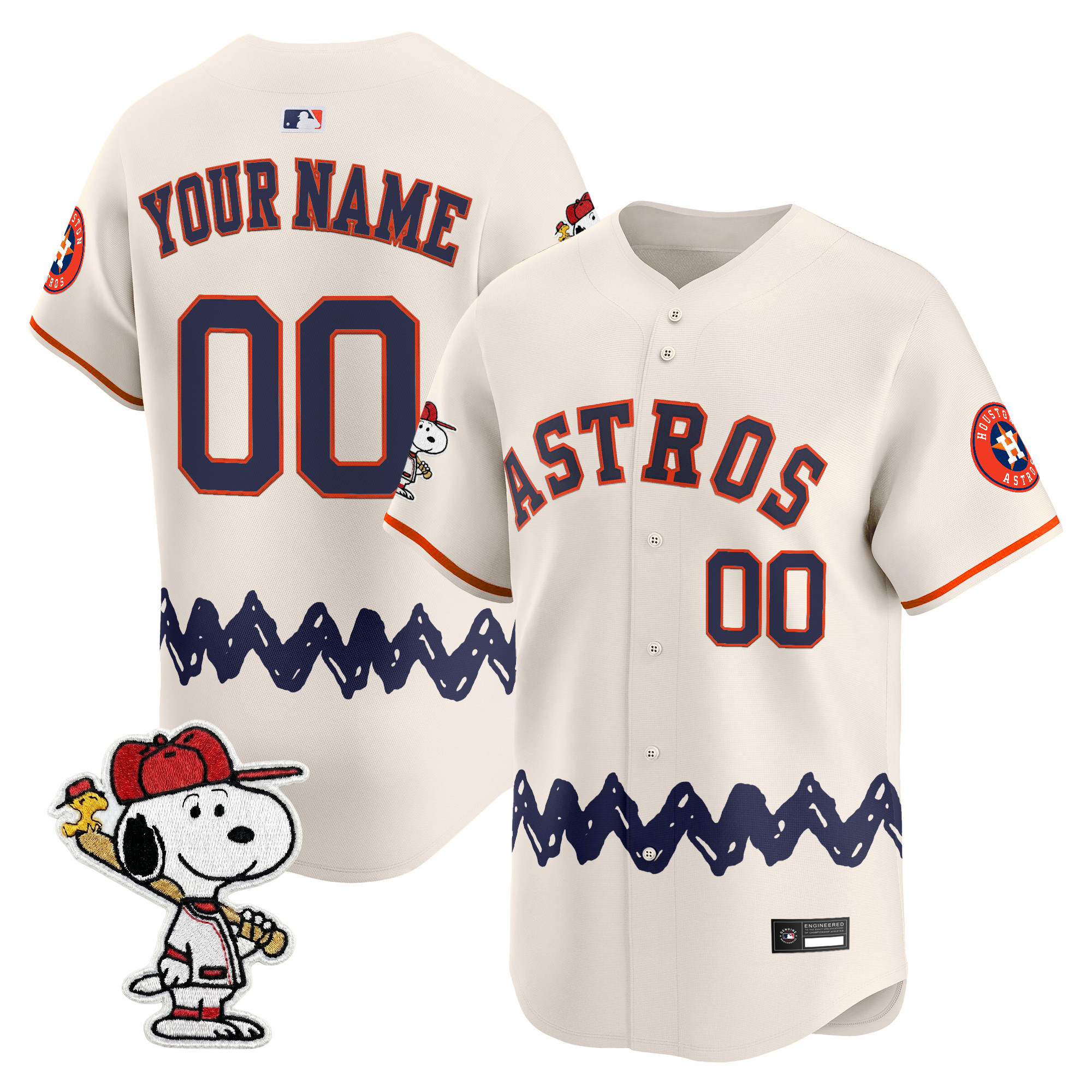 Houston Astros x Peanuts Vapor Premier Limited Custom Jersey - Stitched - Image 5
