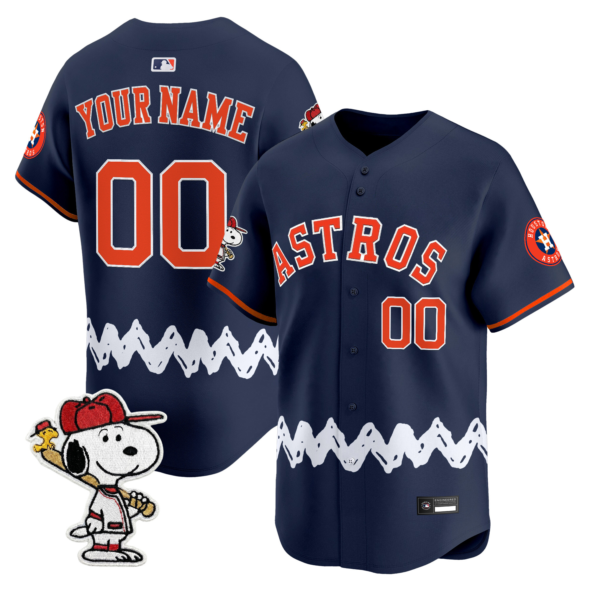 Houston Astros x Peanuts Vapor Premier Limited Custom Jersey - Stitched - Image 4