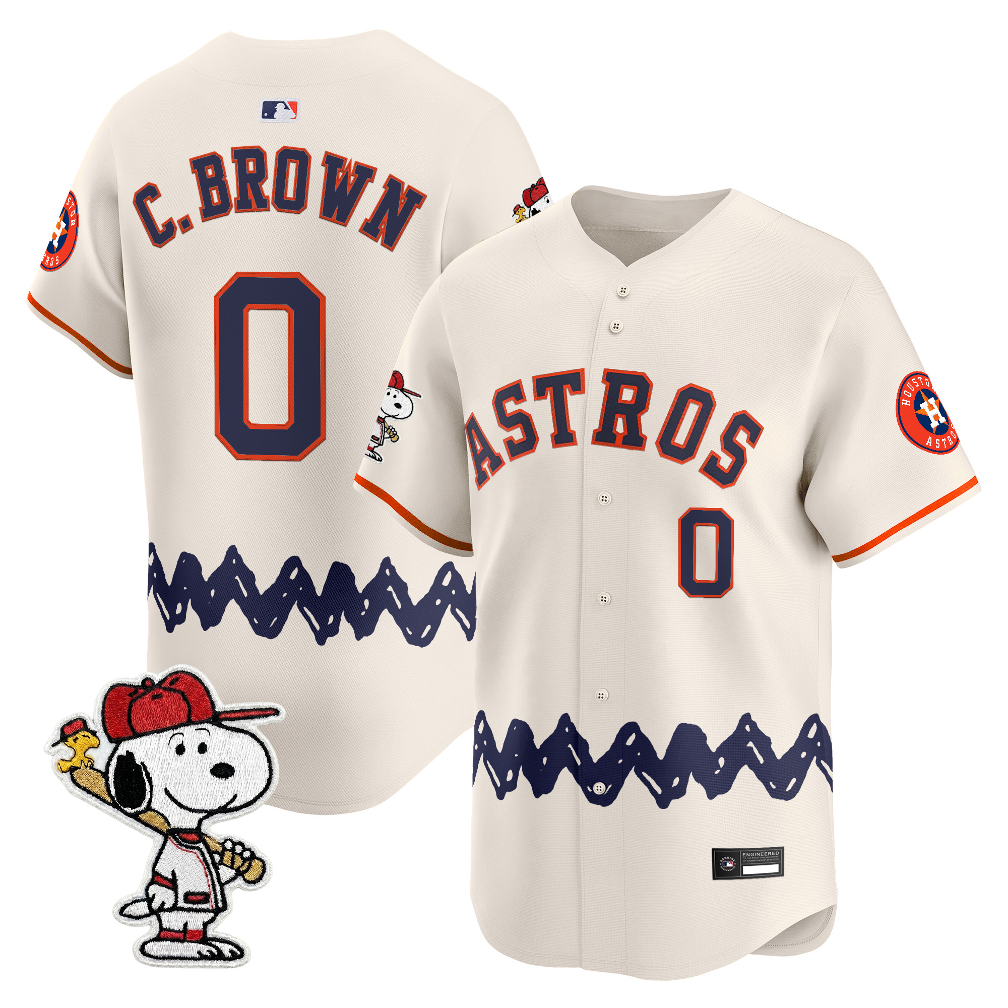 Men's Houston Astros x Peanuts Vapor Premier Limited Jersey - Stitched - Image 50