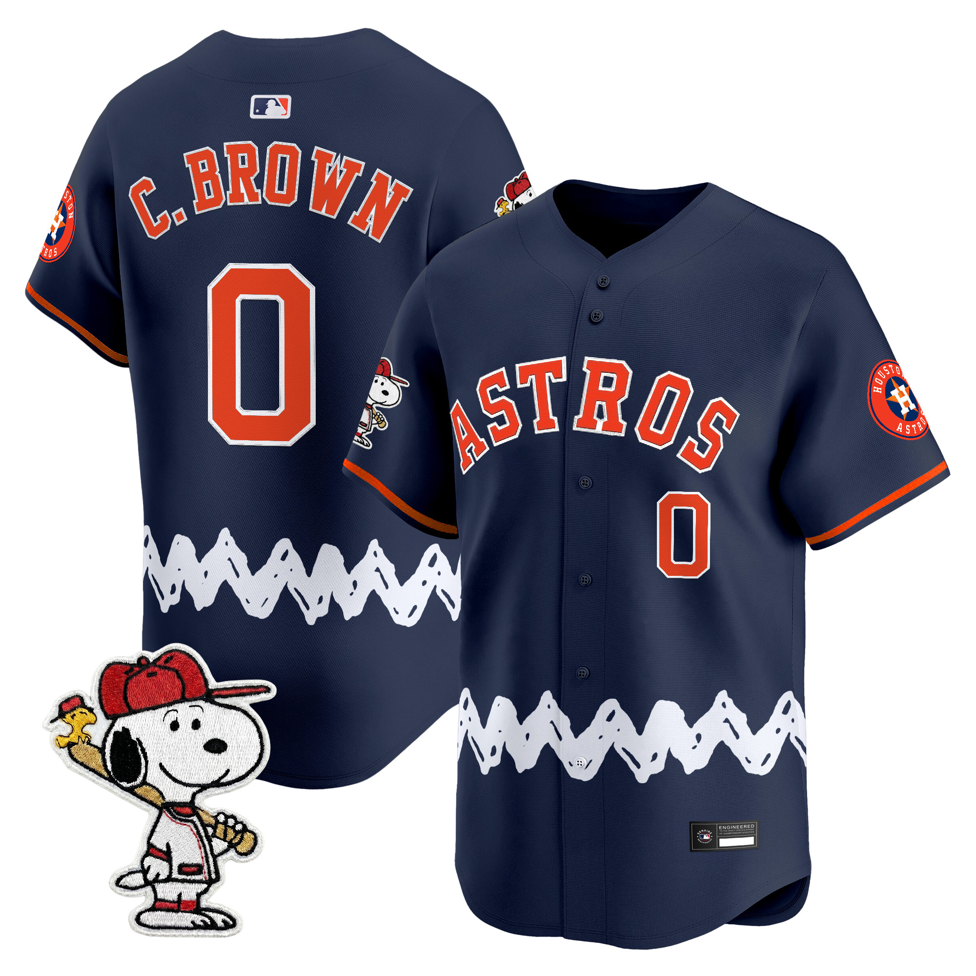 Men's Houston Astros x Peanuts Vapor Premier Limited Jersey - Stitched - Image 38