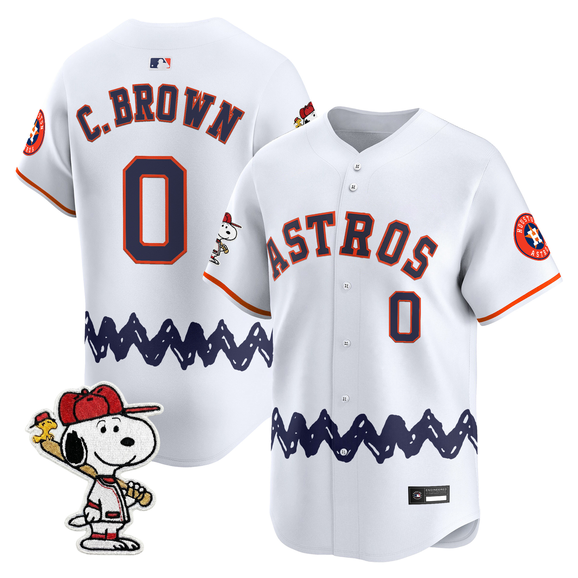 Men's Houston Astros x Peanuts Vapor Premier Limited Jersey - Stitched - Image 14