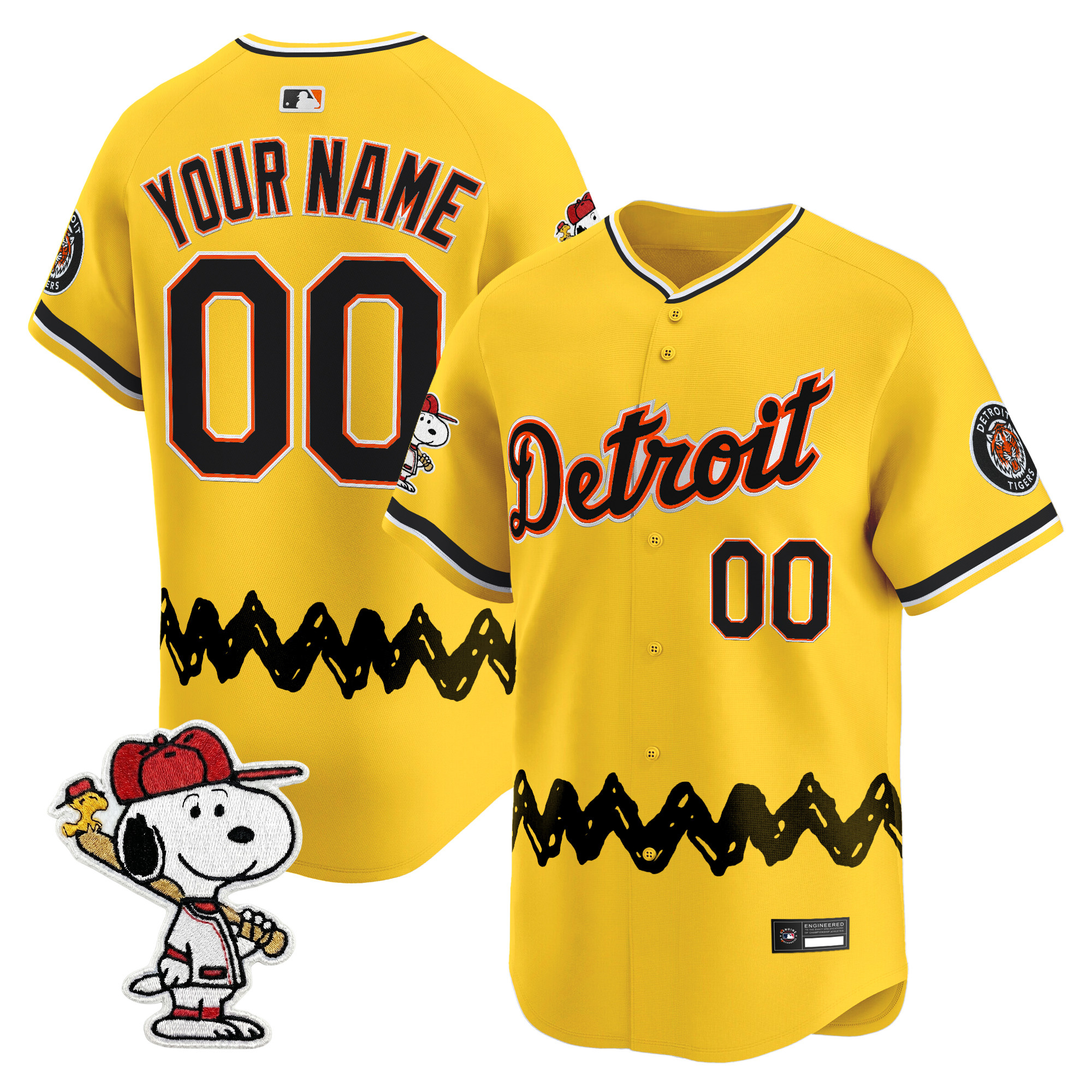 Detroit Tigers x Peanuts Vapor Premier Limited Custom Jersey - Stitched