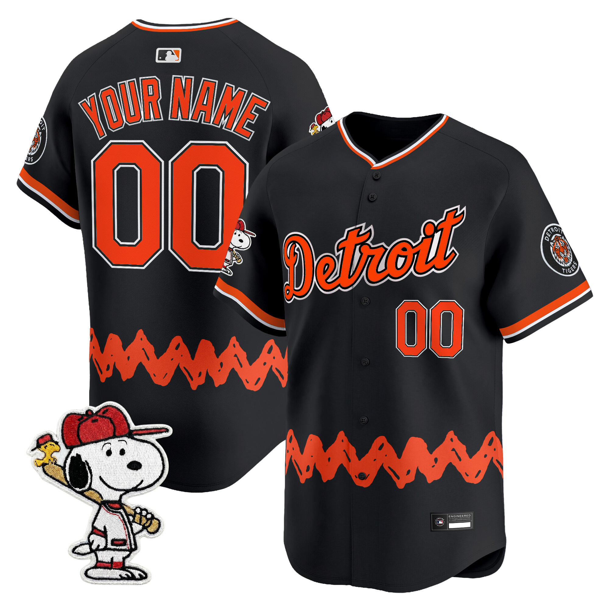 Detroit Tigers x Peanuts Vapor Premier Limited Custom Jersey - Stitched - Image 3
