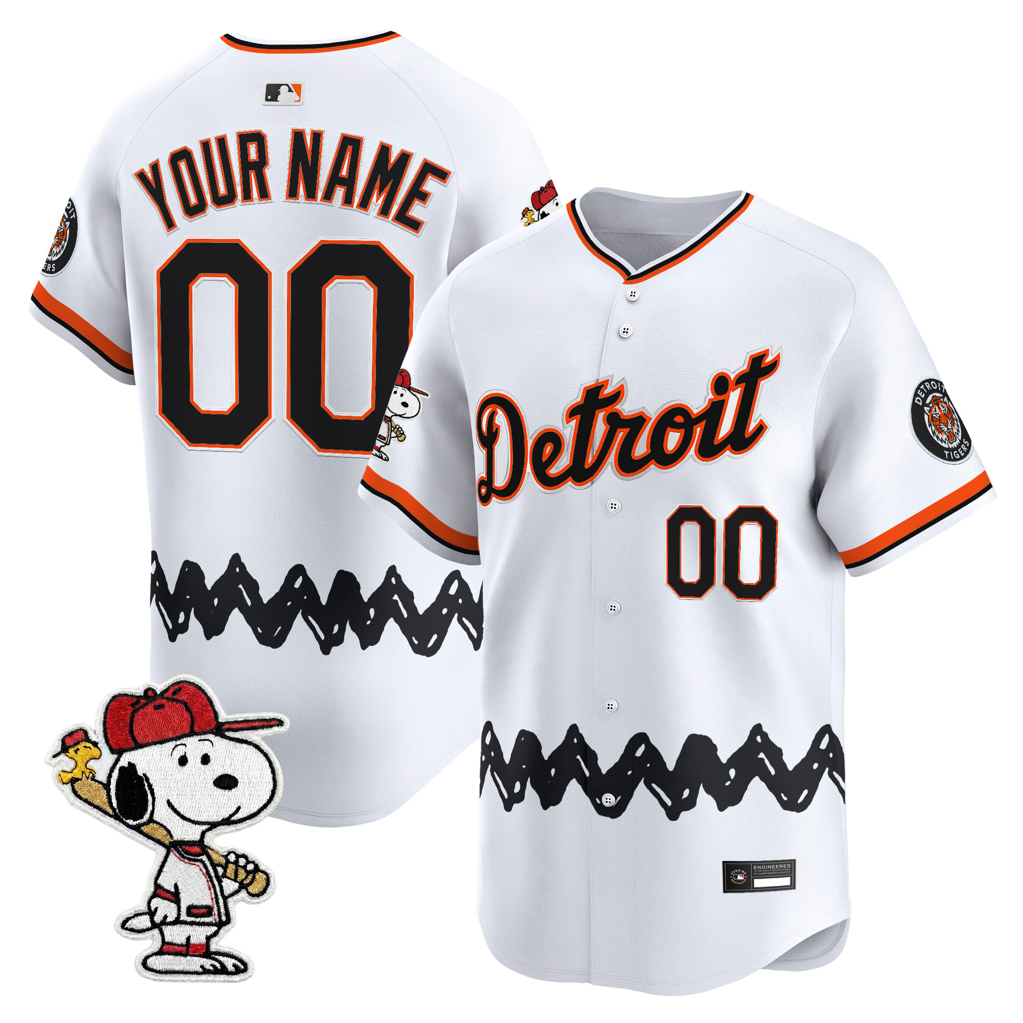 Detroit Tigers x Peanuts Vapor Premier Limited Custom Jersey - Stitched - Image 4