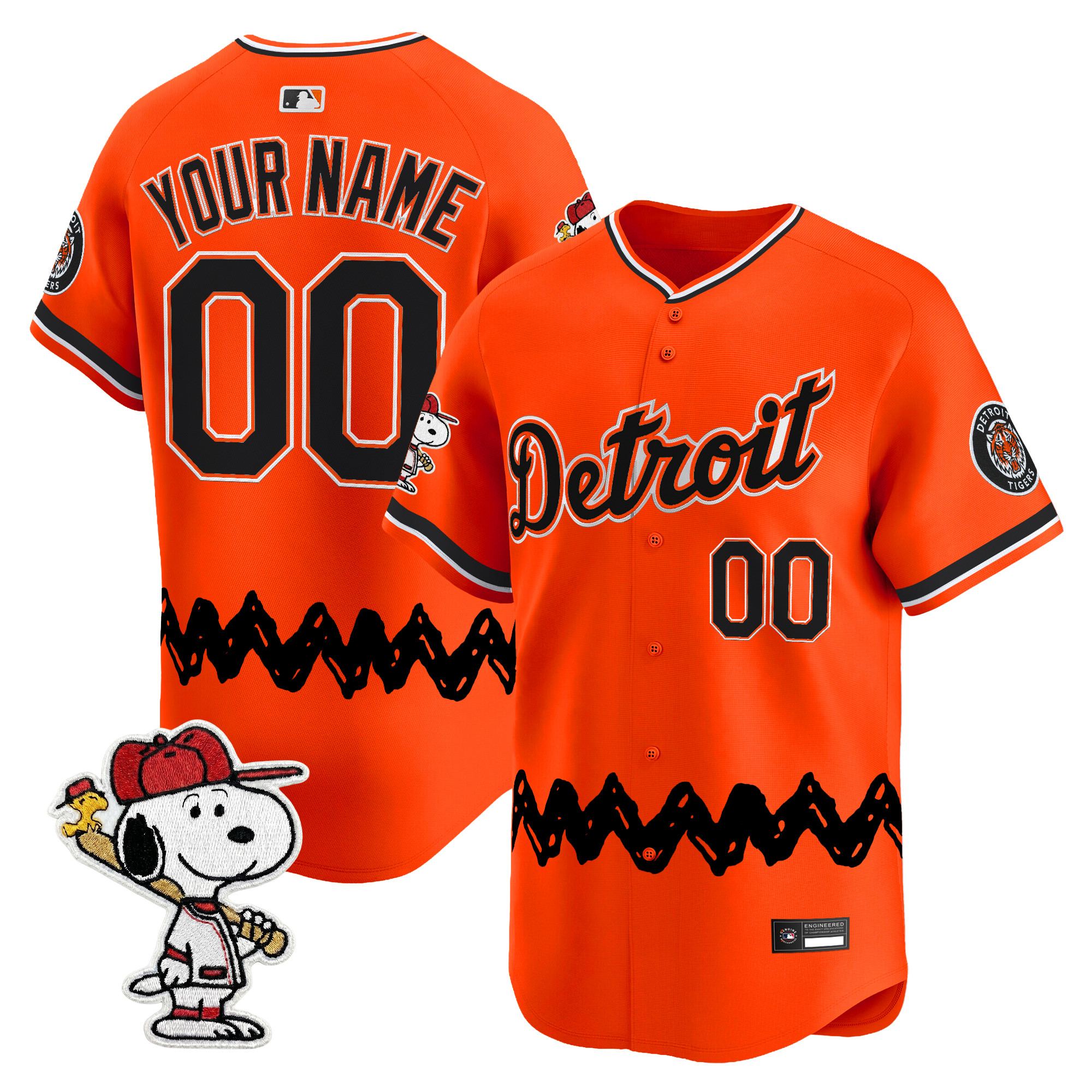 Detroit Tigers x Peanuts Vapor Premier Limited Custom Jersey - Stitched - Image 2