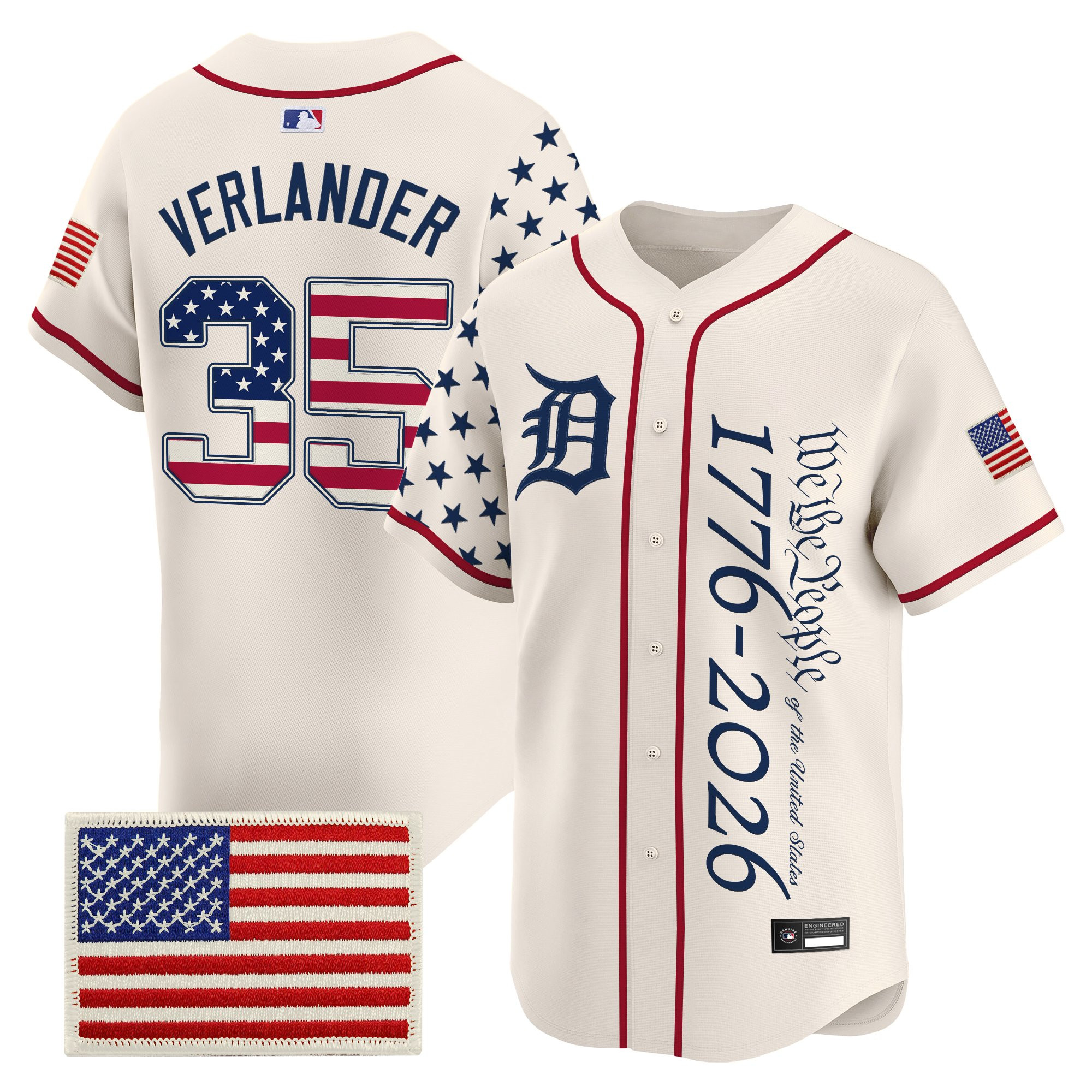 Men's Detroit Tigers "America250 Edition" Vapor Premier Limited Jersey V2 - All Stitched - Image 15